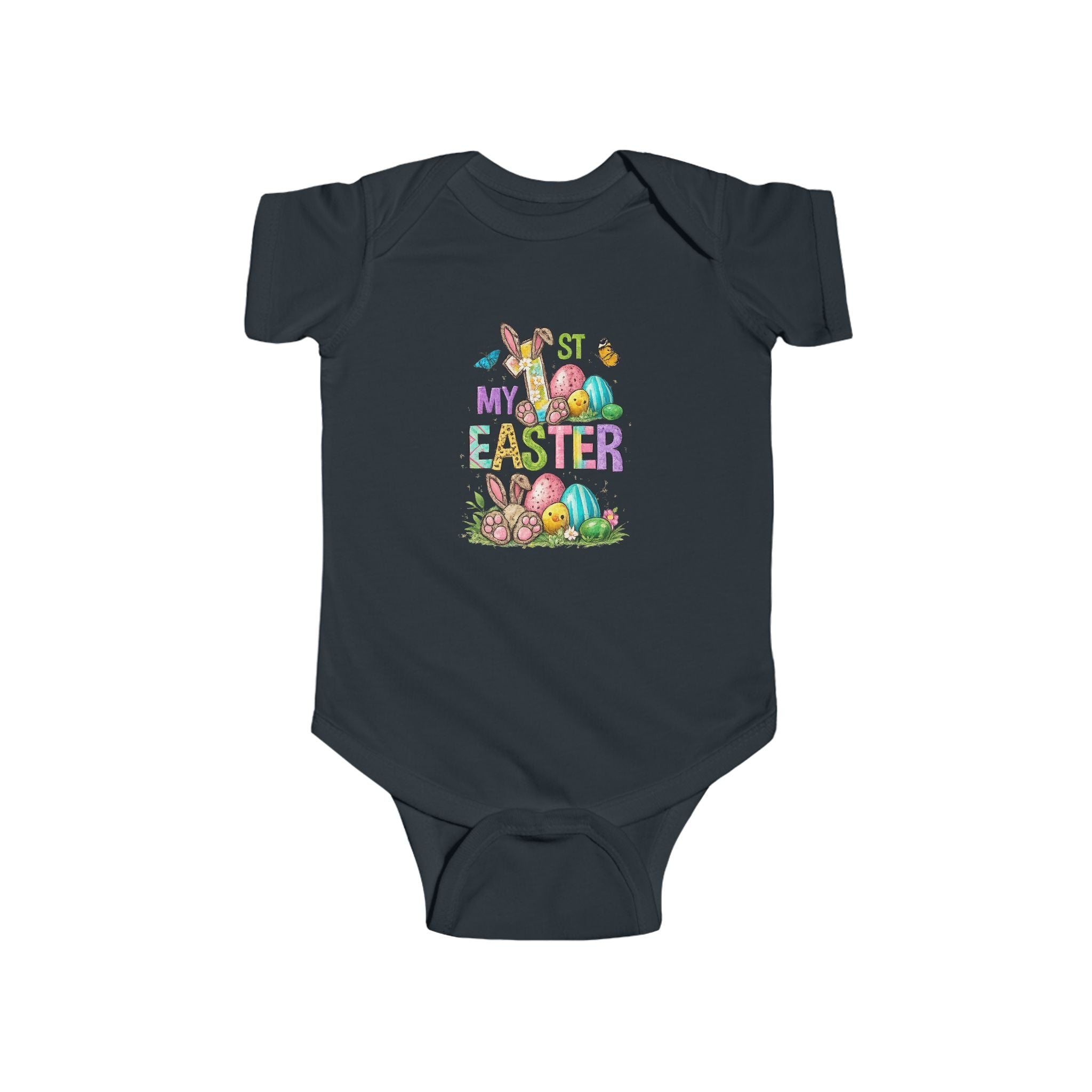 Infant Bodysuit — 'My First Easter' Colorful Bunny & Eggs Baby Onesie