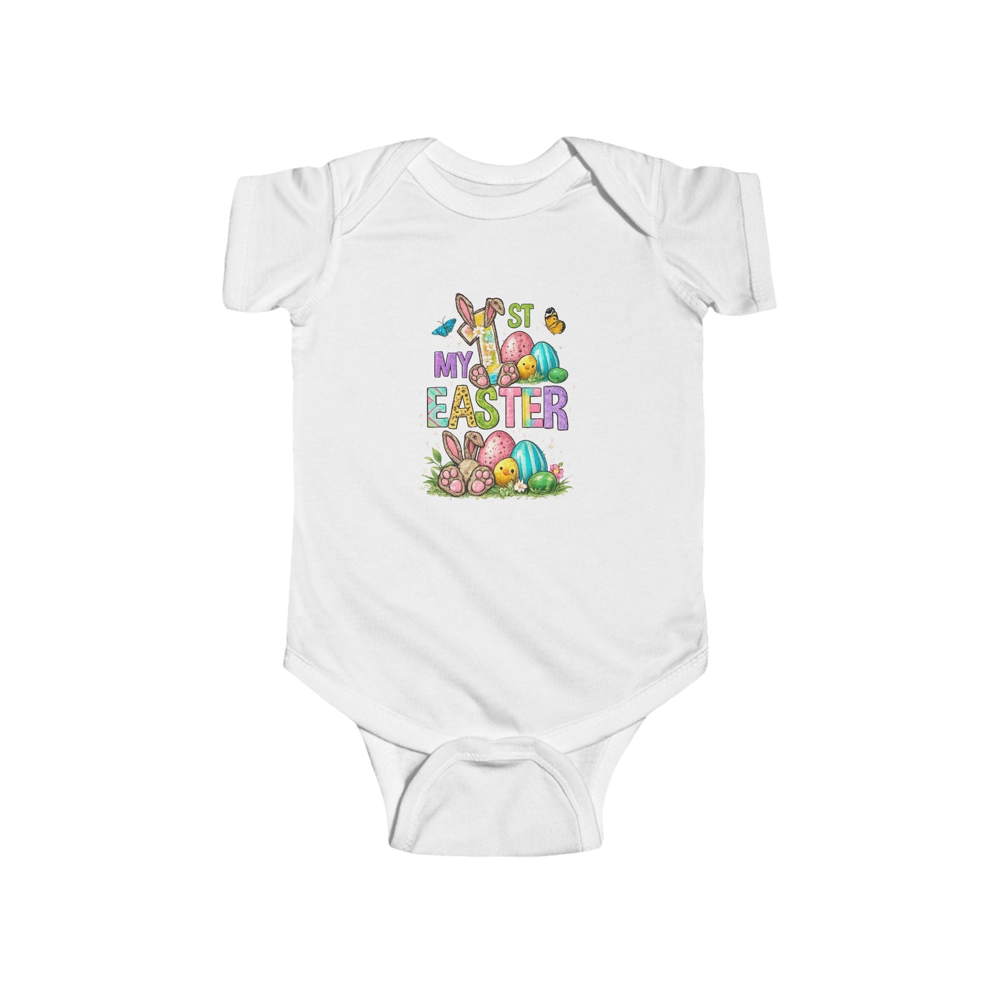Infant Bodysuit — 'My First Easter' Colorful Bunny & Eggs Baby Onesie