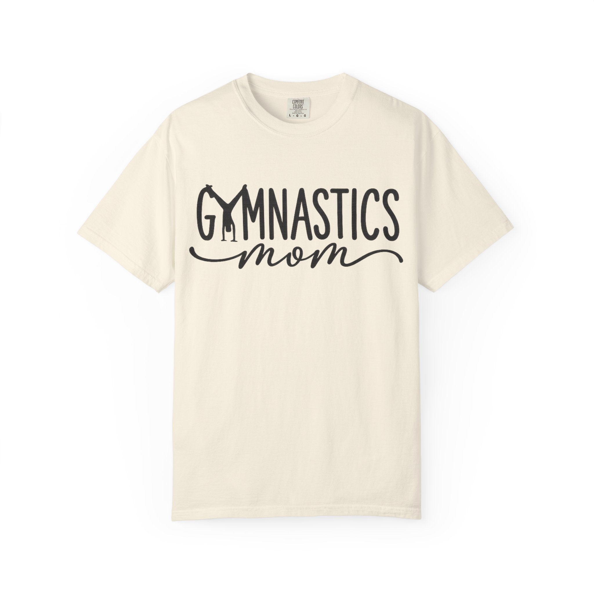 Gymnastics Mom T-Shirt — Casual White Crew Tee with Script Logo
