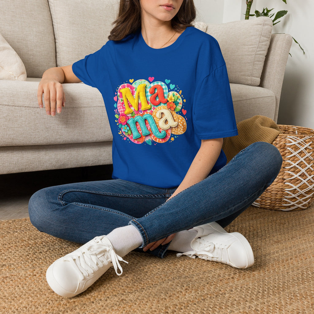Mama Floral Graphic T‑Shirt — Colorful Heart & Flower Mother's Day Tee