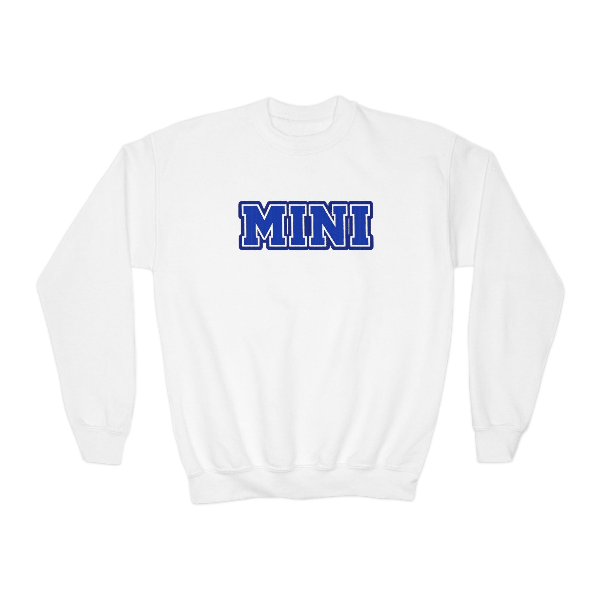 Youth Crewneck Sweatshirt — 'MINI' Varsity Letter Kids Pullover