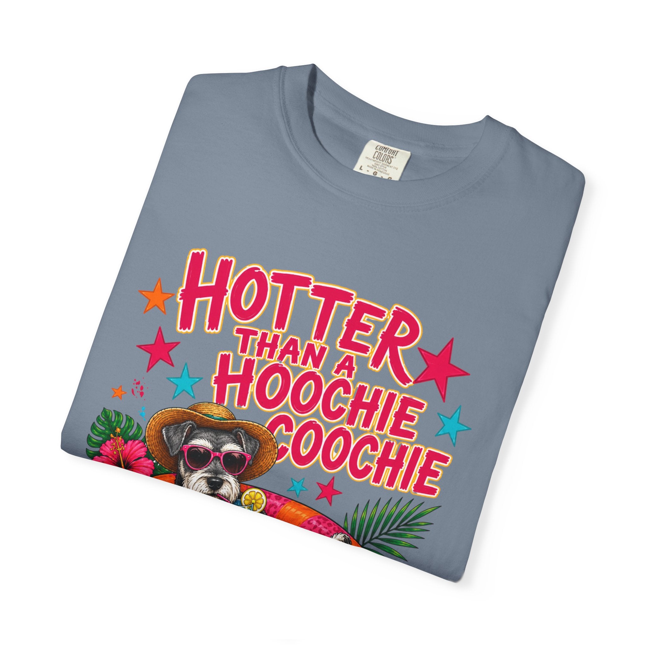 Graphic T-Shirt — "Hotter Than a Hoochie Coochie" Summer Pool Cat Tee