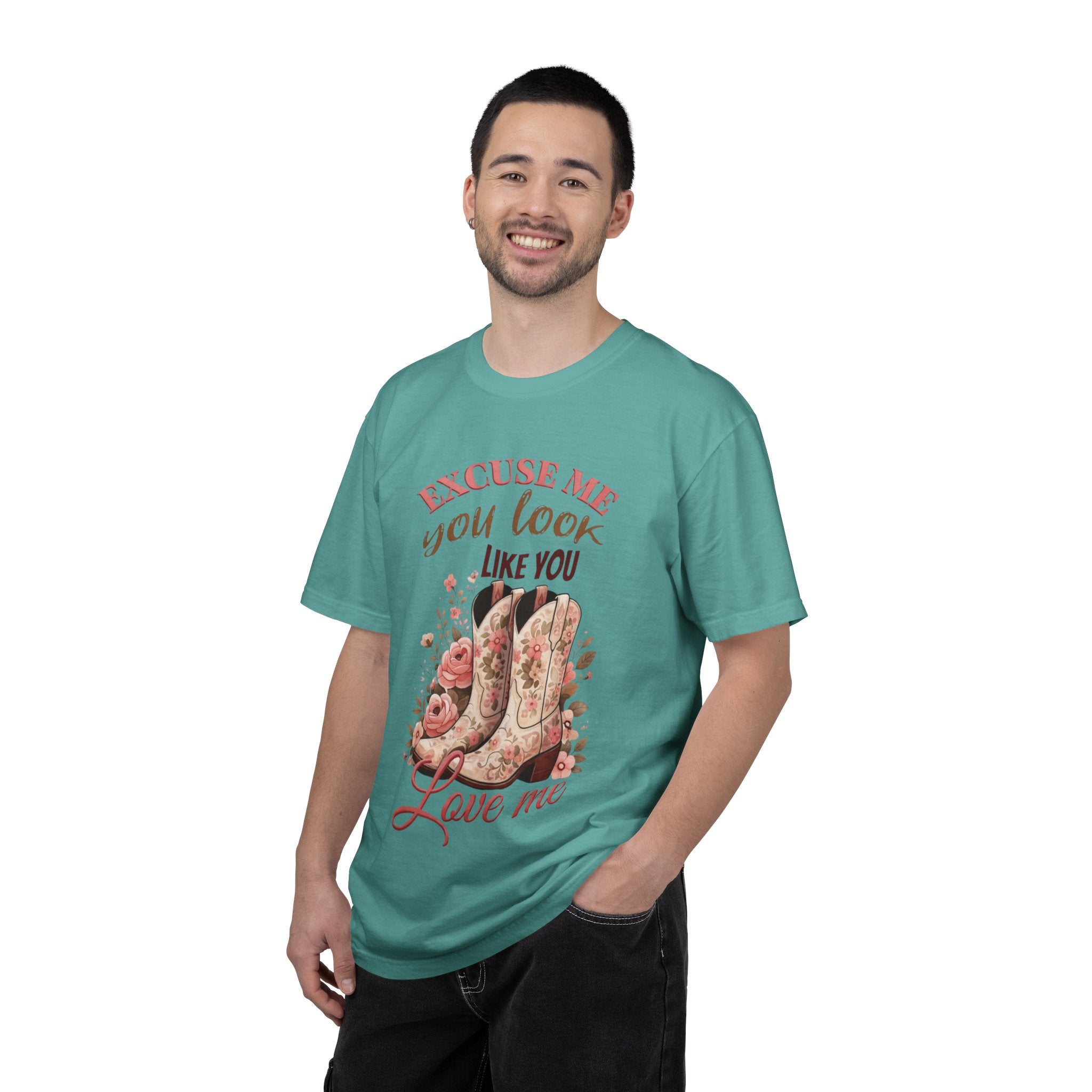 Excuse Me You Look Like You Love Me T-Shirt — Floral Cowboy Boots Graphic Tee