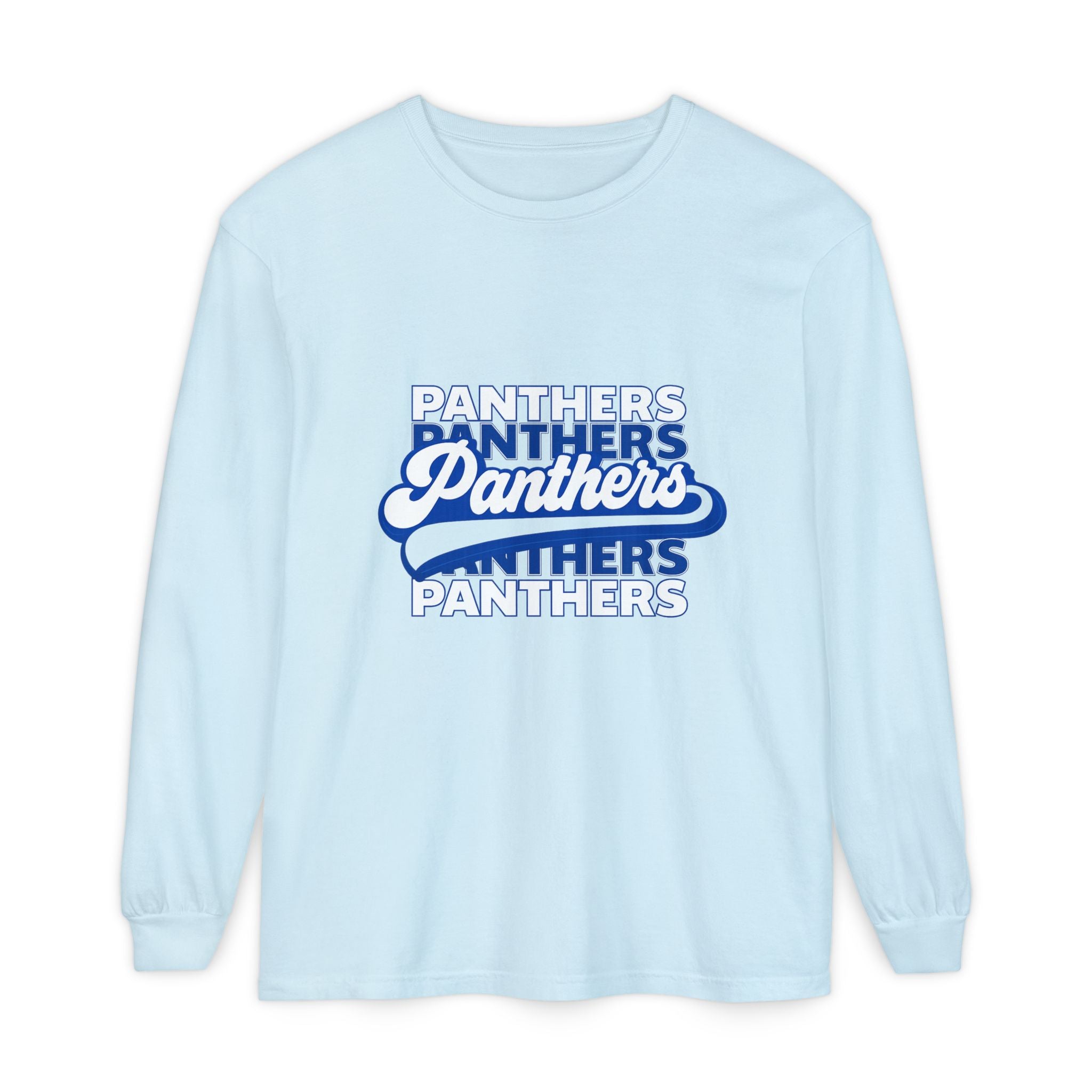 Panthers Retro Script Long Sleeve Tee