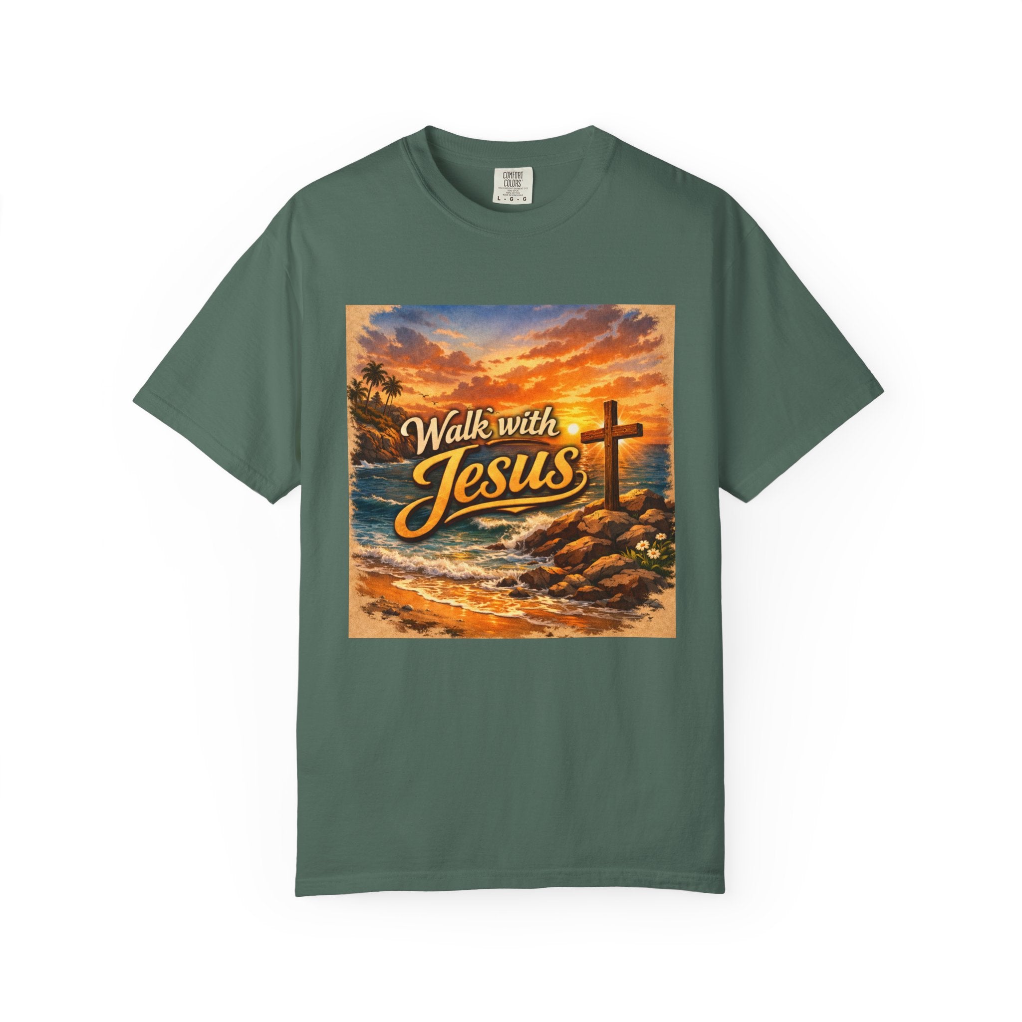 Walk With Jesus T-Shirt — Sunset Cross Christian Tee