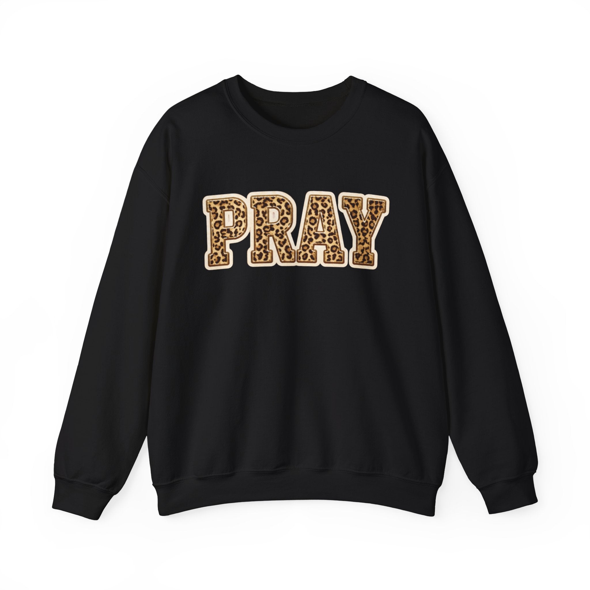 Pray Leopard Print Crewneck Sweatshirt