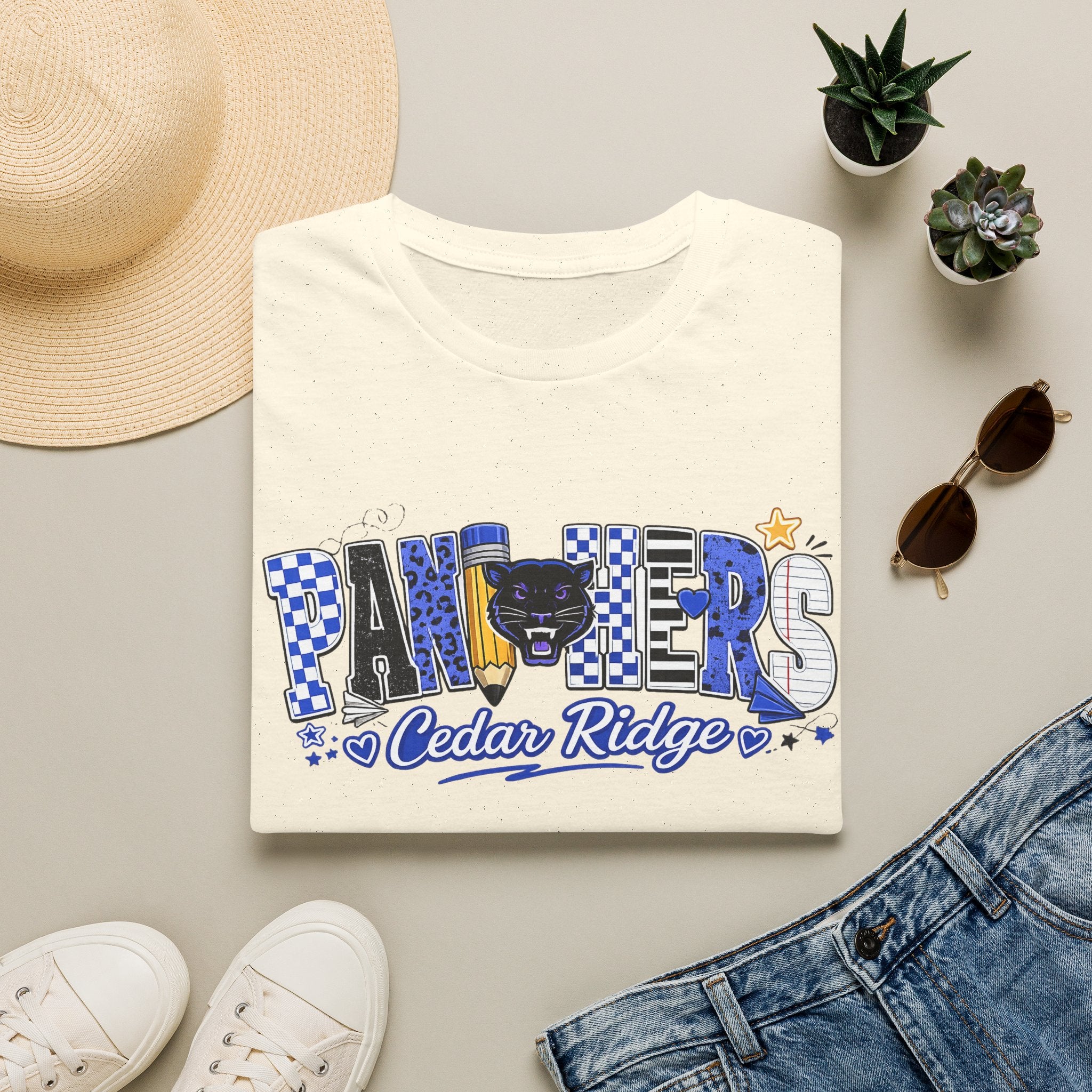 Panthers Cedar Ridge T-Shirt — School Spirit Blue Mascot Tee