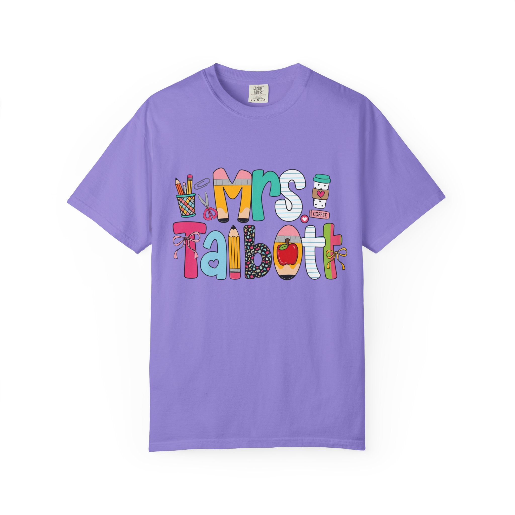 Teacher Name T‑Shirt — "Mrs. Talbott" Cute Classroom Doodle Design