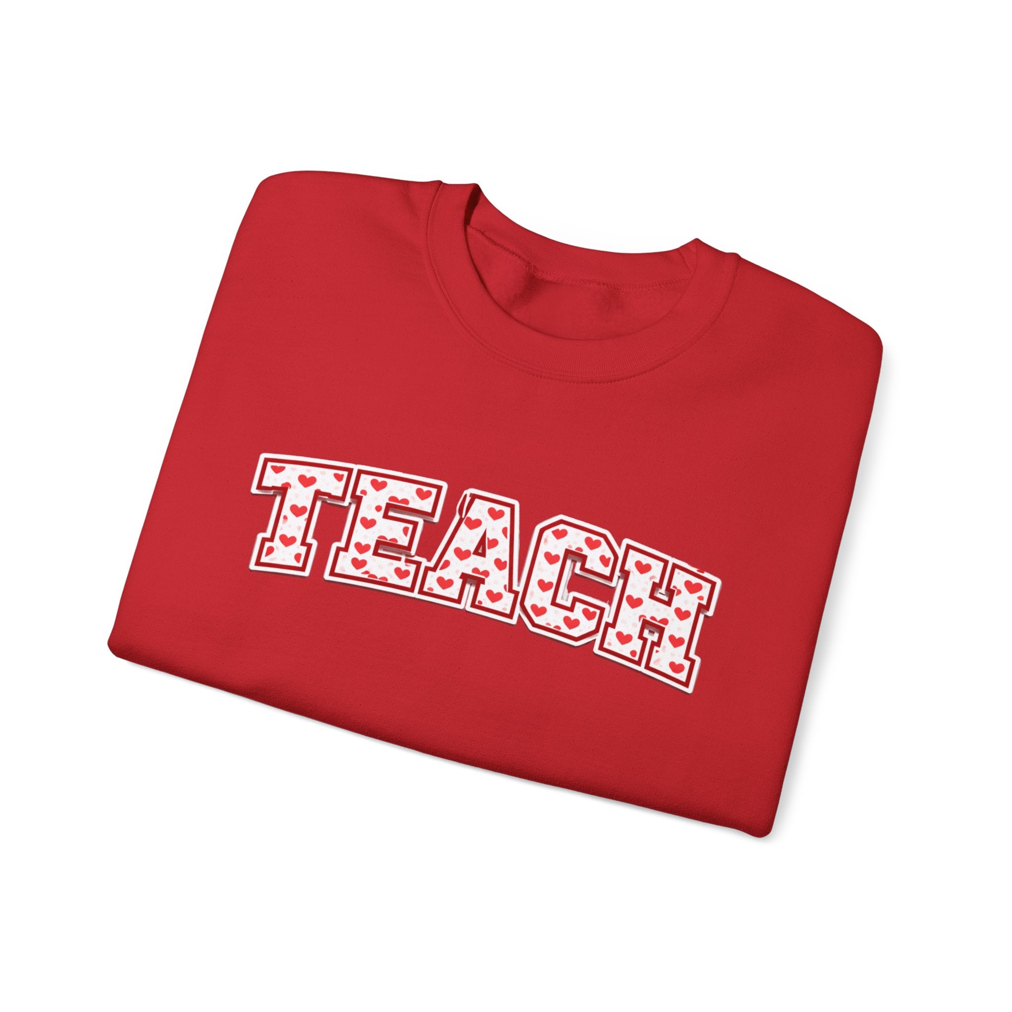 Teach Floral Crewneck Sweatshirt — 'TEACH' Pink Floral Teacher Pullover