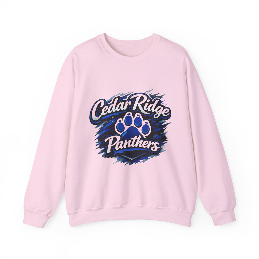 Cedar Ridge Panthers Crewneck Sweatshirt — Blue Paw School Spirit