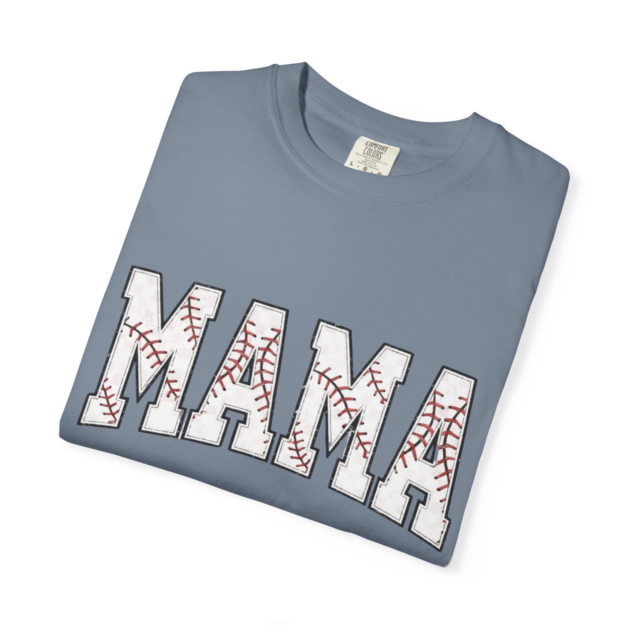 Mama Baseball Tee — 'MAMA' Stitched Baseball Mom T‑Shirt