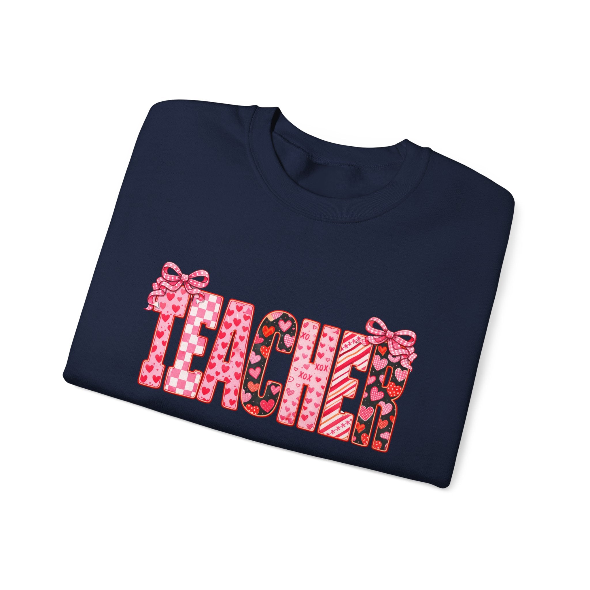 Teacher Leopard Heart Crewneck Sweatshirt