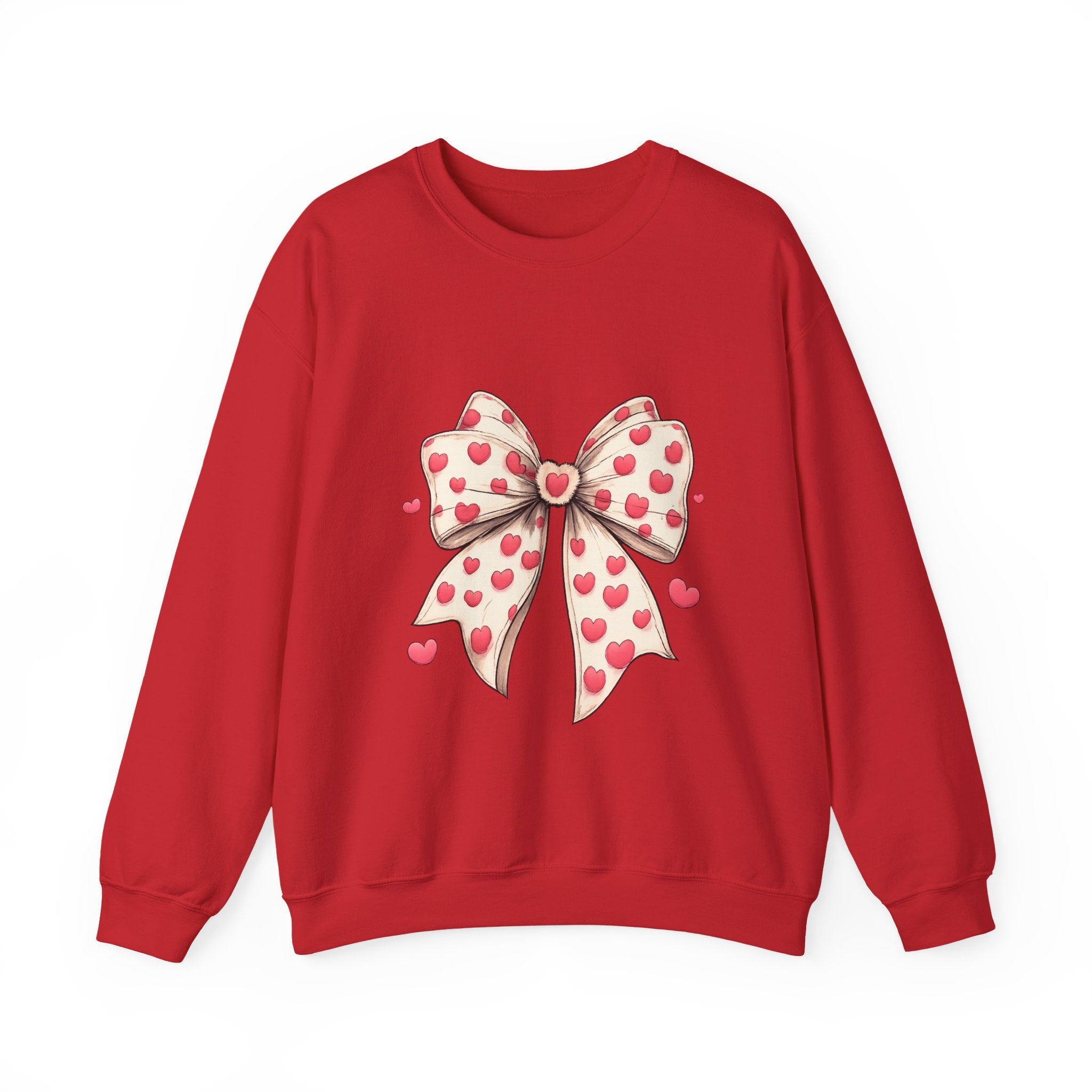 Heart Bow Crewneck Sweatshirt – Cute Valentine’s Day Pullover