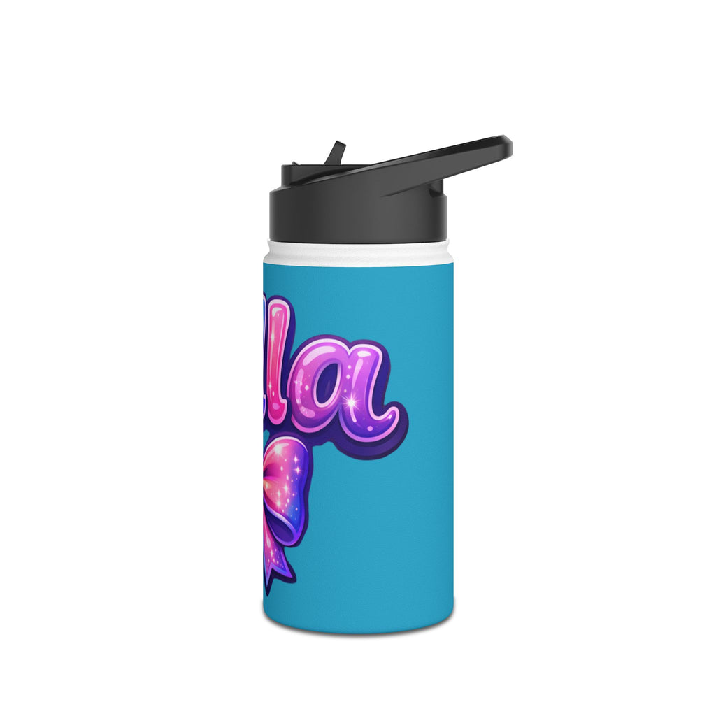 Personalized 'Bella' Stainless Steel Water Bottle — Cute Pink Bow Design