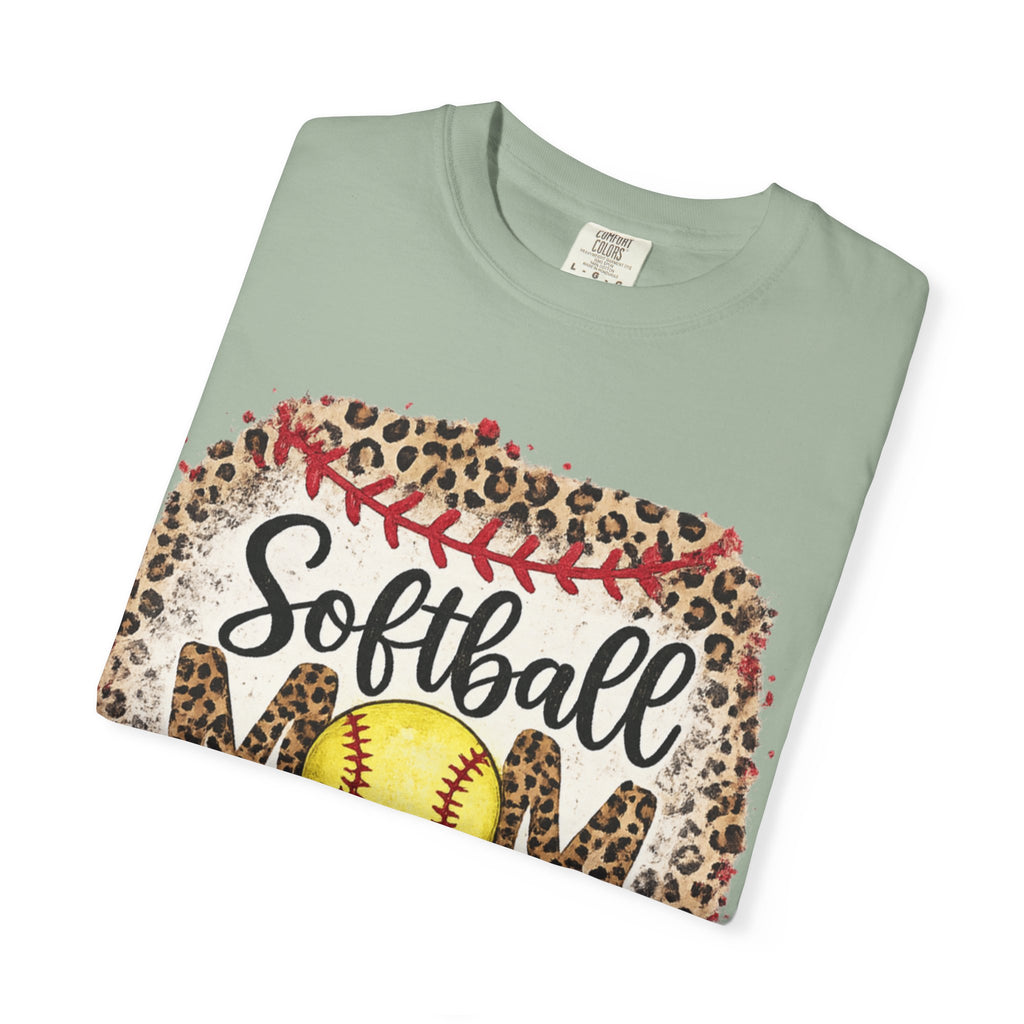 Softball Mom Leopard Graphic T-Shirt