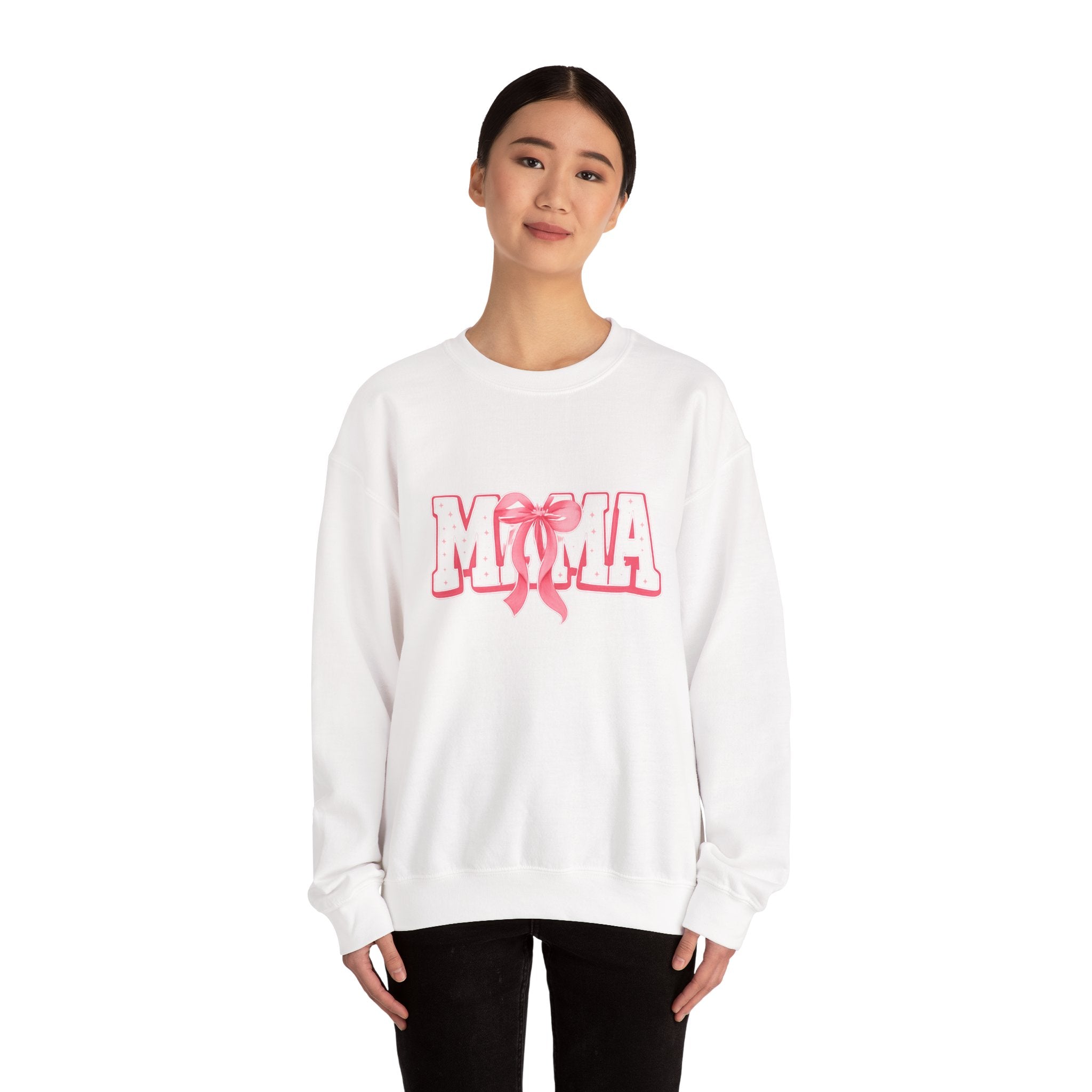 Mama Crewneck Sweatshirt — Pink Ribbon Graphic Mother's Day Pullover