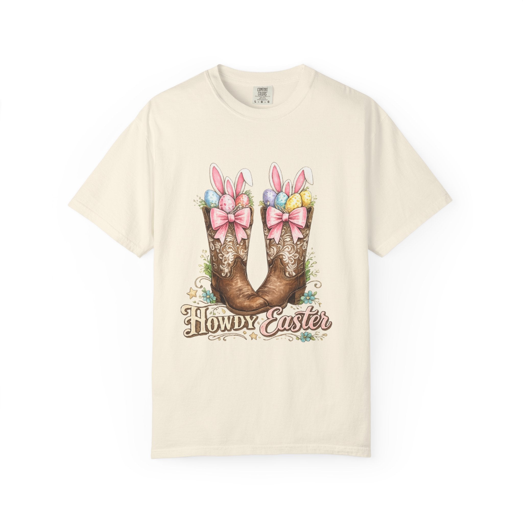 Howdy Easter Cowboy Boots T-Shirt — Western Easter Graphic Tee