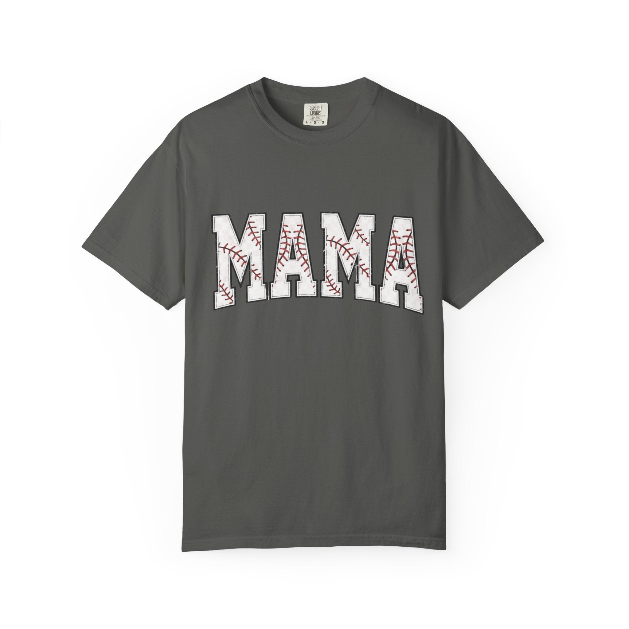 Mama Baseball Tee — 'MAMA' Stitched Baseball Mom T‑Shirt