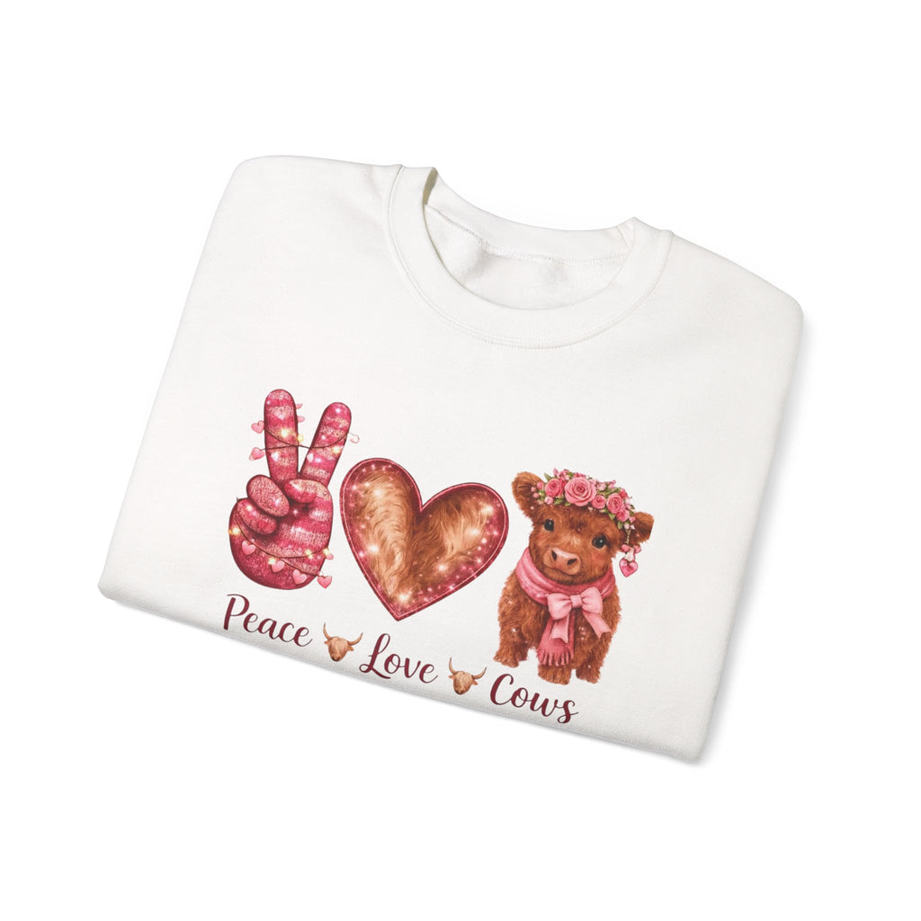 Peace Love Cows Crewneck Sweatshirt — Cute Cow Graphic Pullover