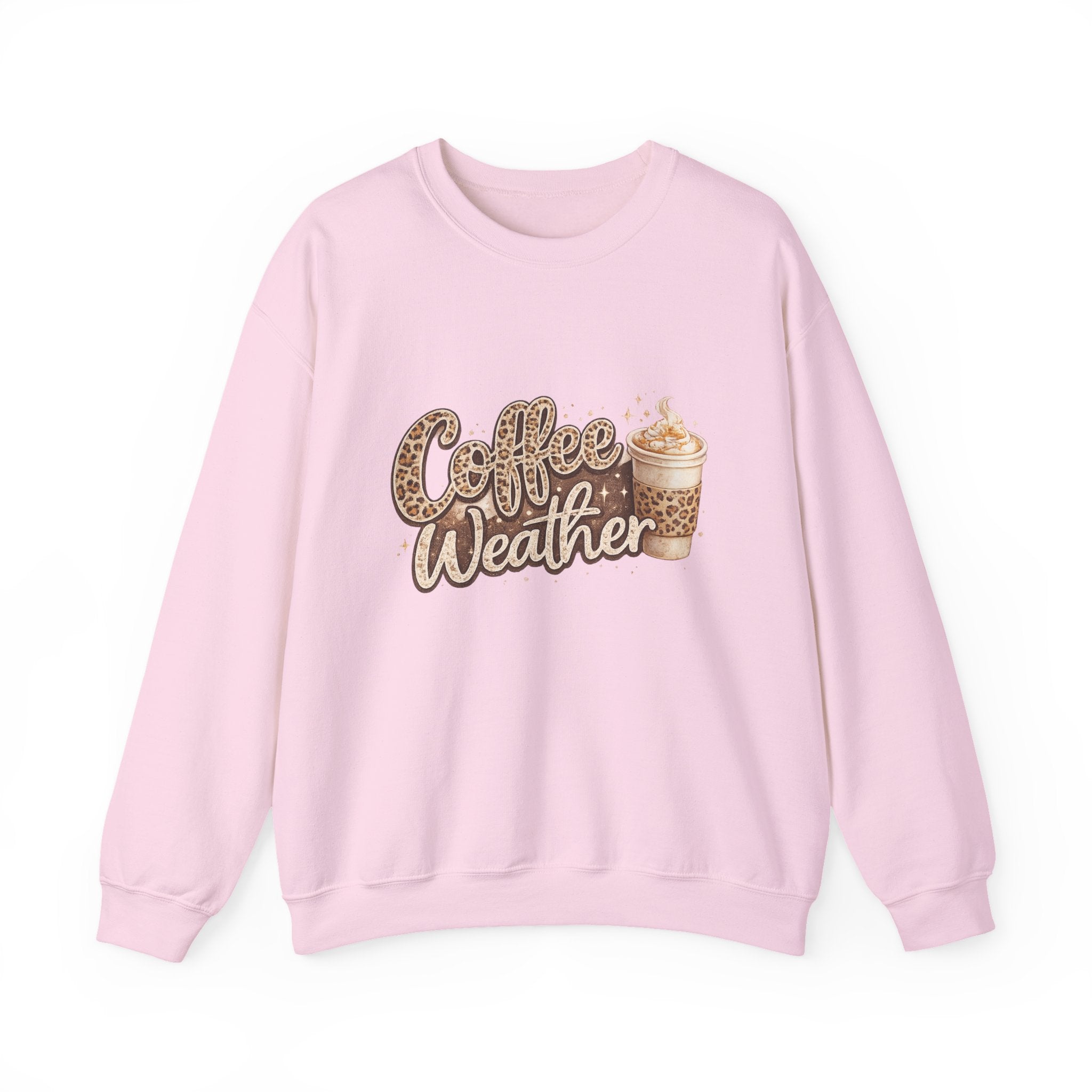 Coffee Weather Sweatshirt – Cozy Leopard Print Coffee Cup Crewneck