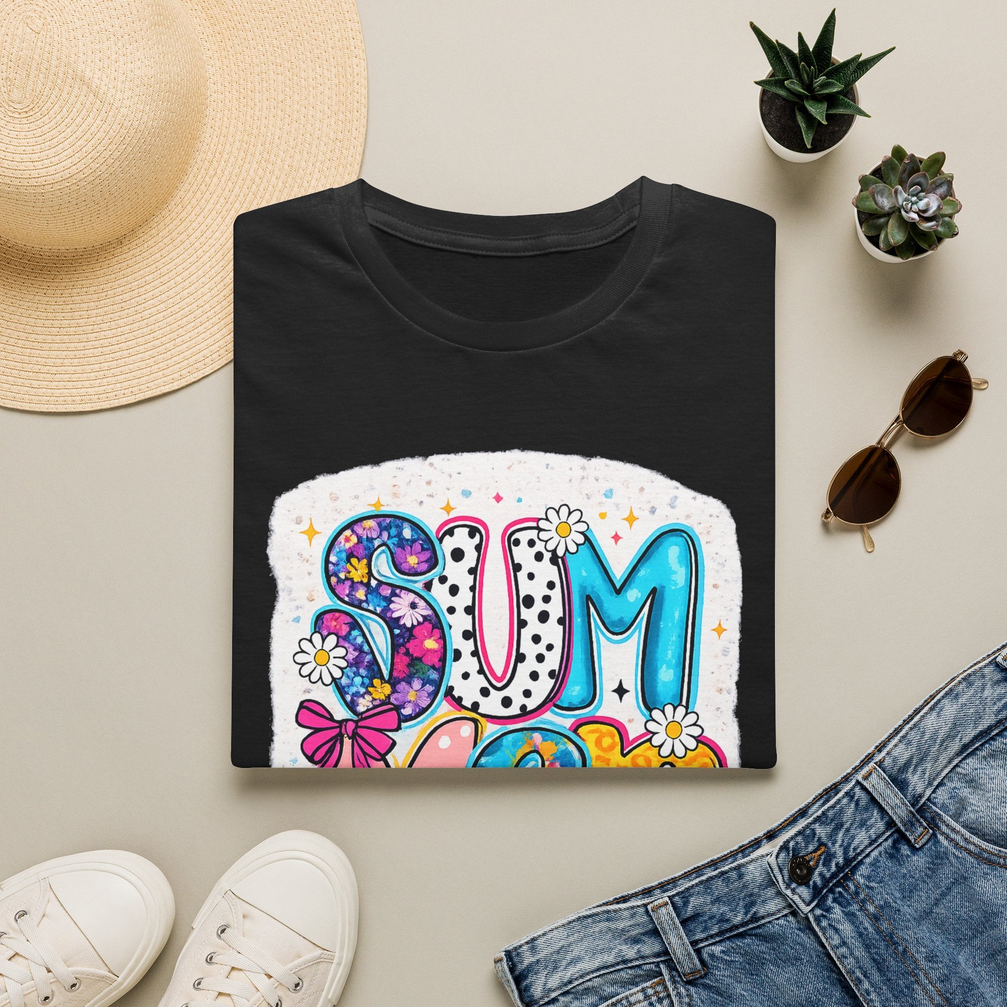 Summer Vibes T-Shirt — Colorful Floral Retro Graphic