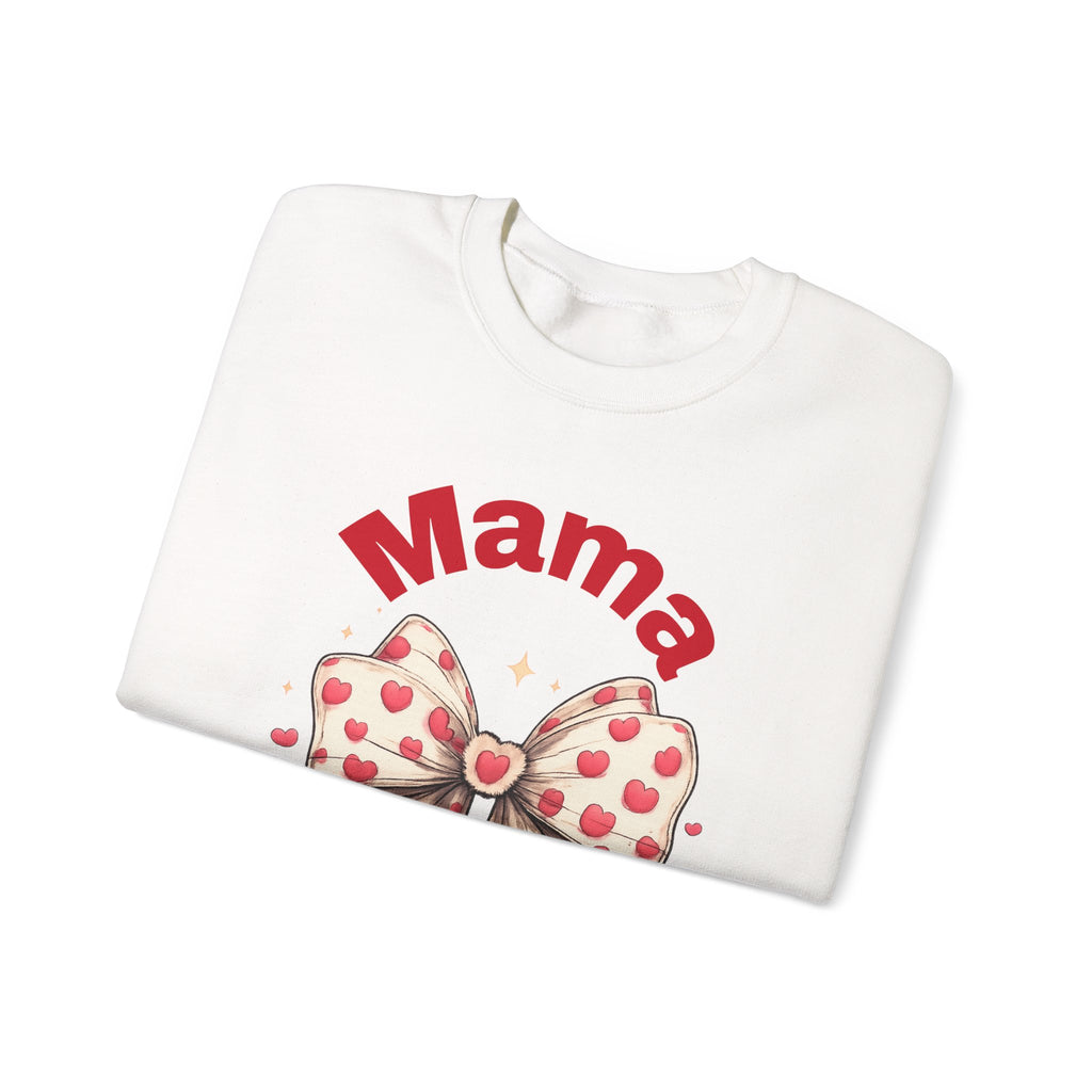 Mama Heart Bow Sweatshirt – Cute Valentine’s Day Mom Crewneck