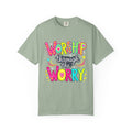 Worship Through the Worry T-Shirt — Colorful Christian Faith Tee
