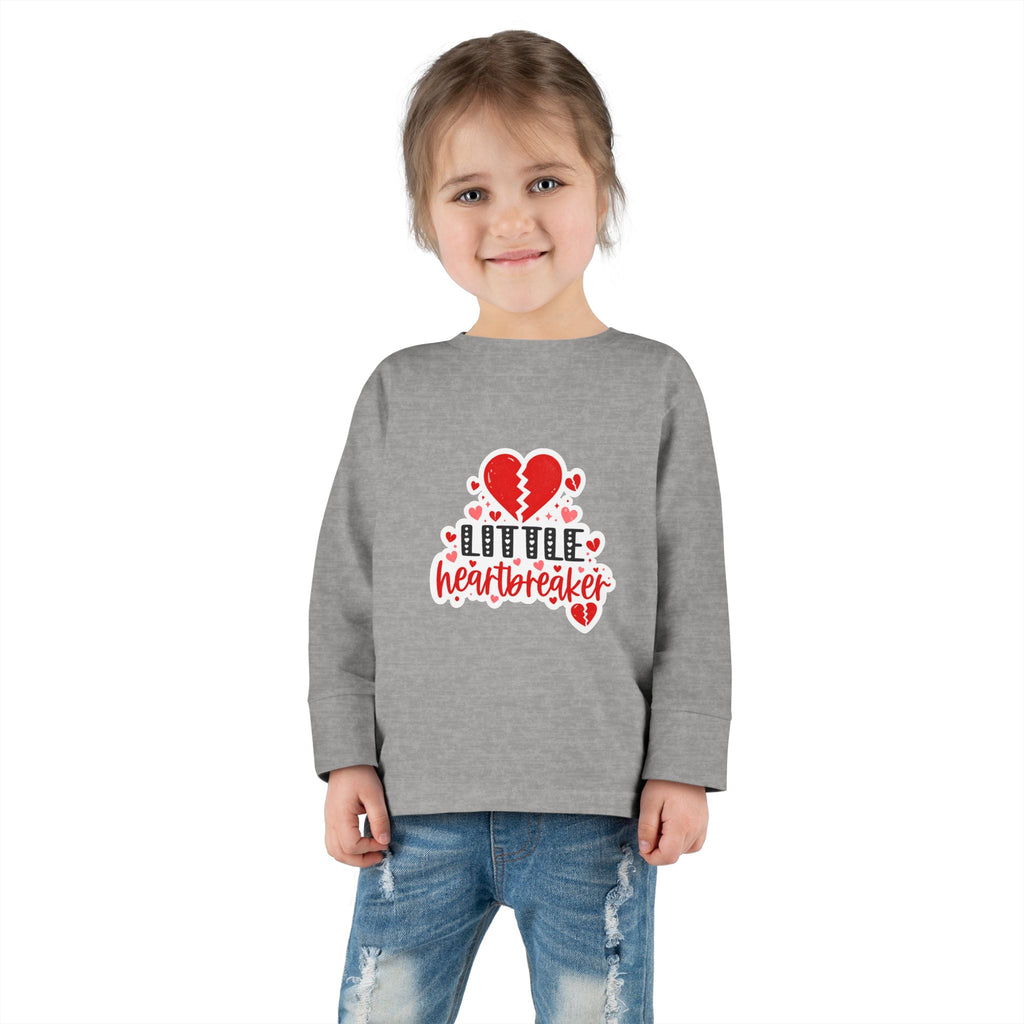 Little Heartbreaker Toddler Long Sleeve Tee — Cute Valentine’s Day Shirt for Babies & Toddlers