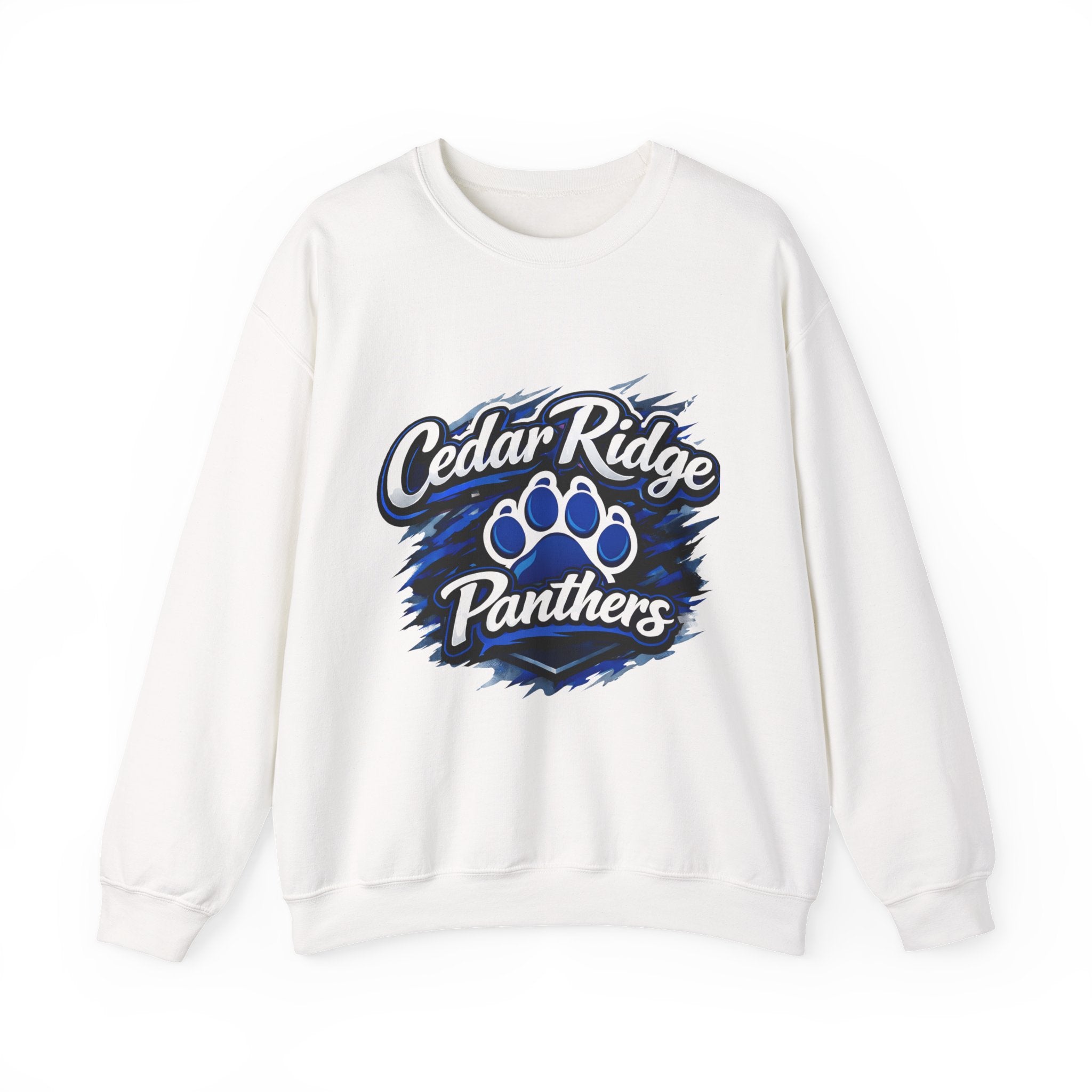 Cedar Ridge Panthers Crewneck Sweatshirt — Blue Paw School Spirit