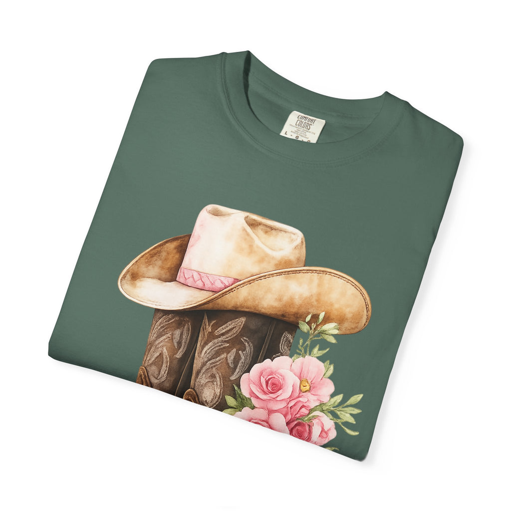 Cowboy Boots & Hat Floral T-Shirt — Western Country Floral Tee
