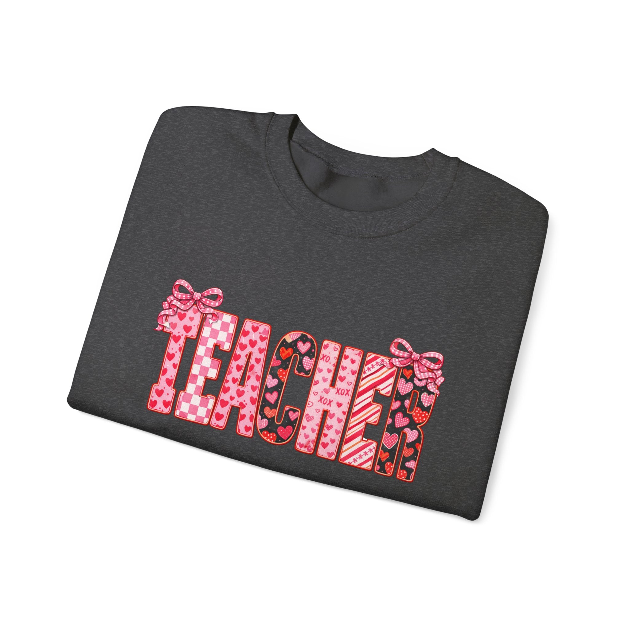 Teacher Leopard Heart Crewneck Sweatshirt