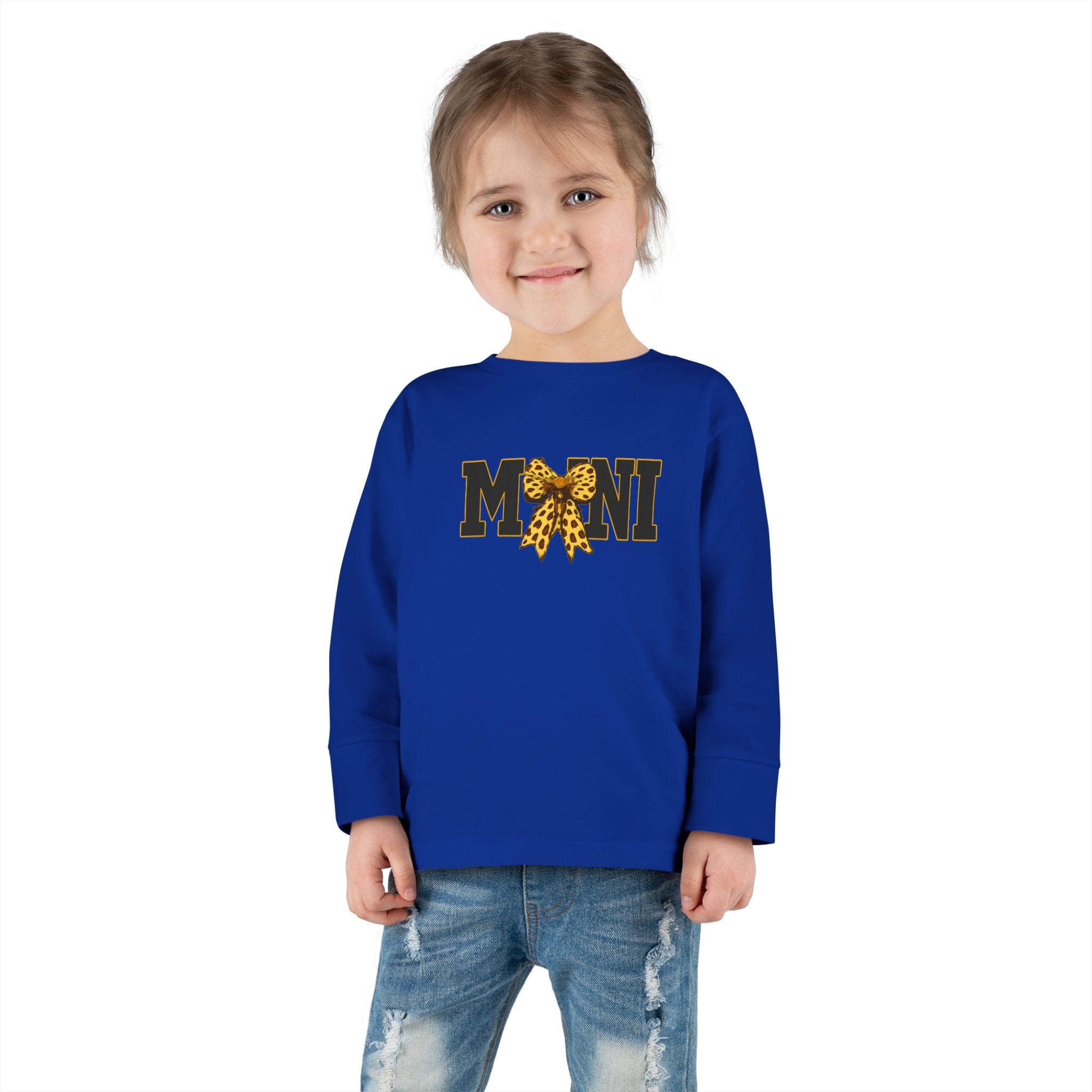Mini Leopard Bow Toddler Long Sleeve Tee