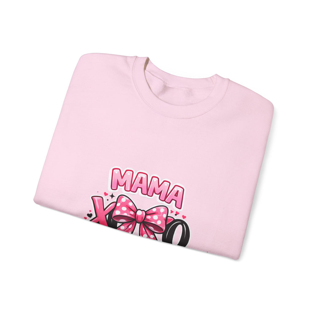 Mama XOXO Crewneck Sweatshirt – Cute Pink Bow Mother's Day Sweatshirt
