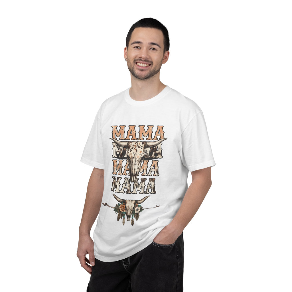 Mama Cow Skull Graphic T-Shirt — Western Boho Mom Tee