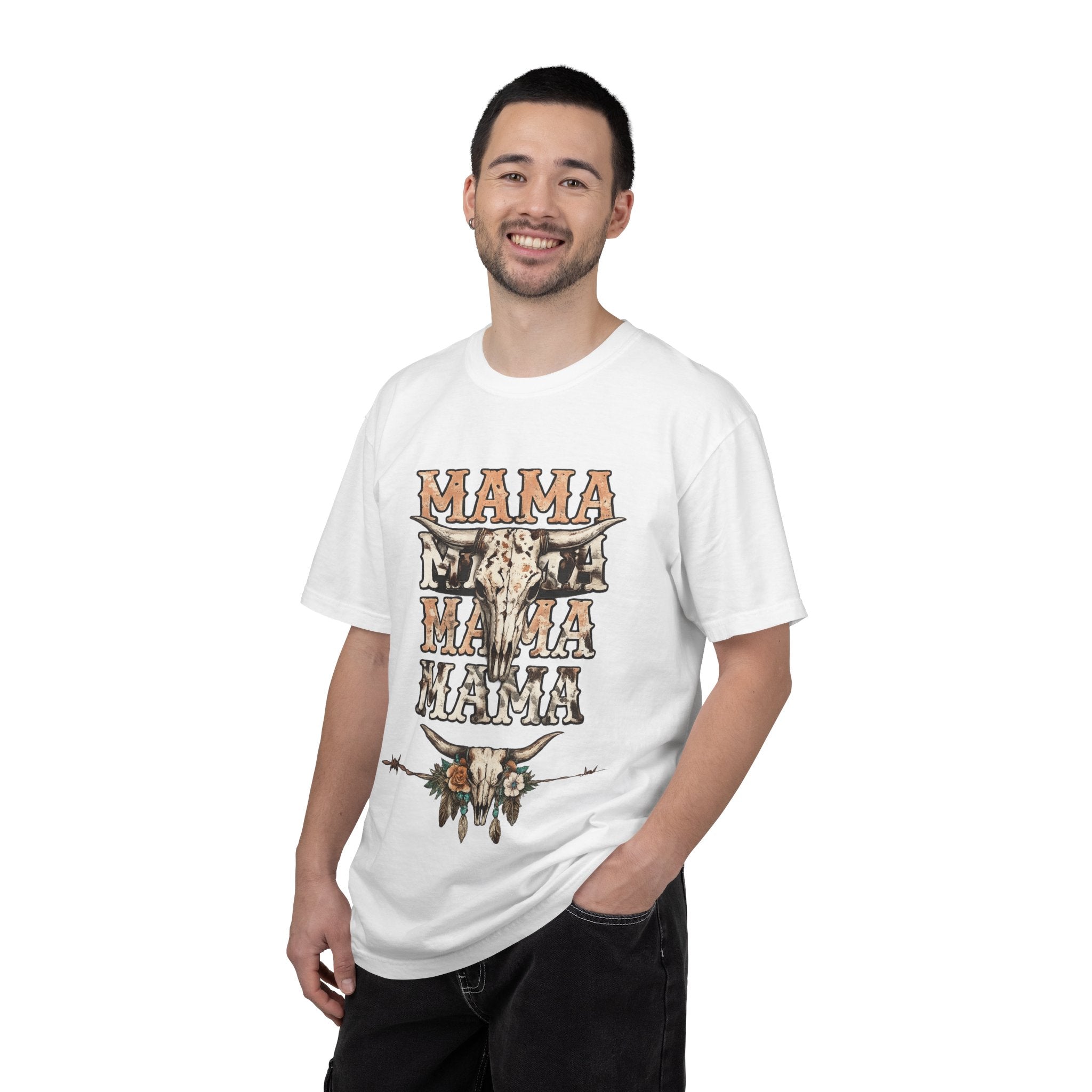 Mama Cow Skull Graphic T-Shirt — Western Boho Mom Tee