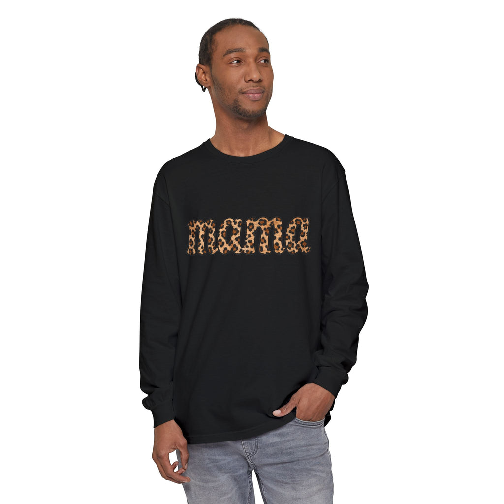 Mama Leopard Print Long Sleeve Tee