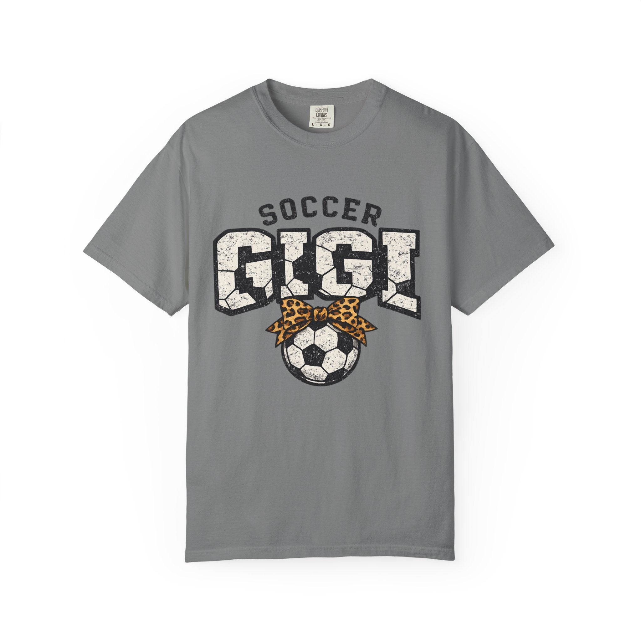 Soccer Gigi T-Shirt — Leopard Bow Soccer Mom Shirt