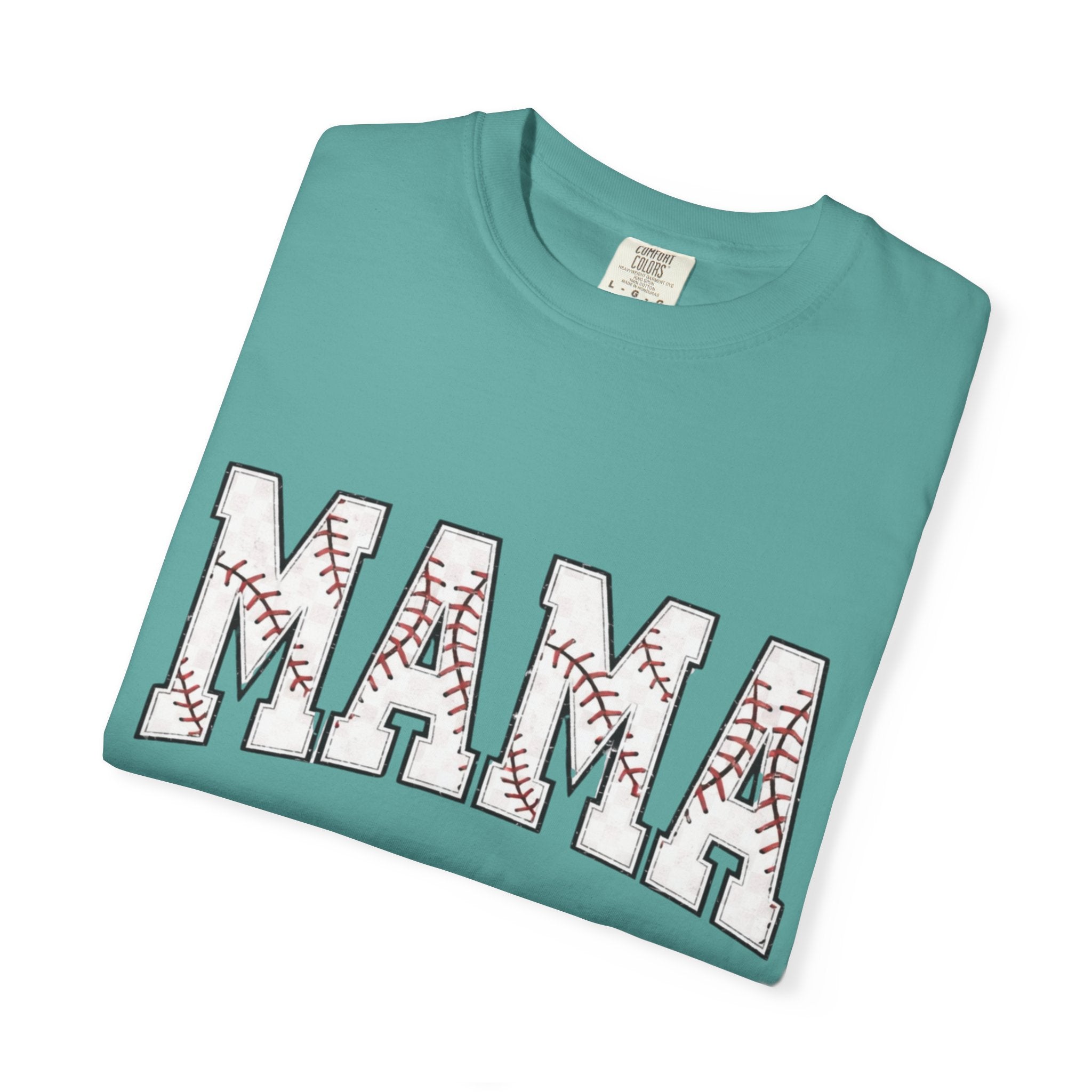 Mama Baseball Tee — 'MAMA' Stitched Baseball Mom T‑Shirt