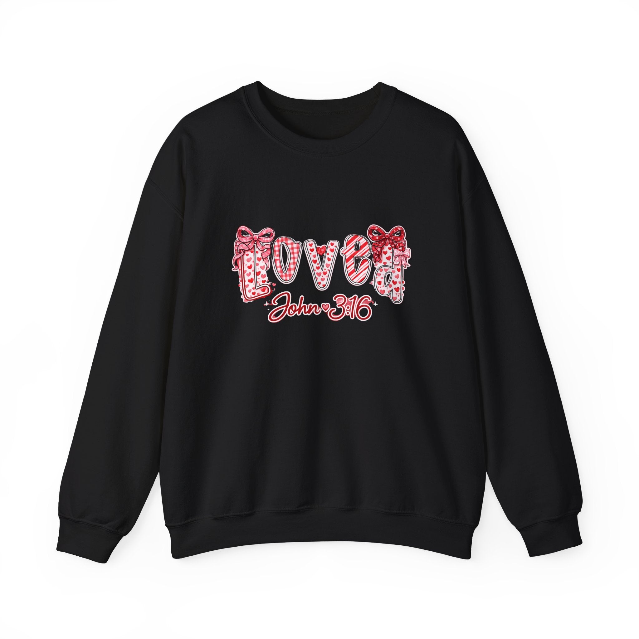 Valentine 'Love' Crewneck Sweatshirt — John 3:16 Script