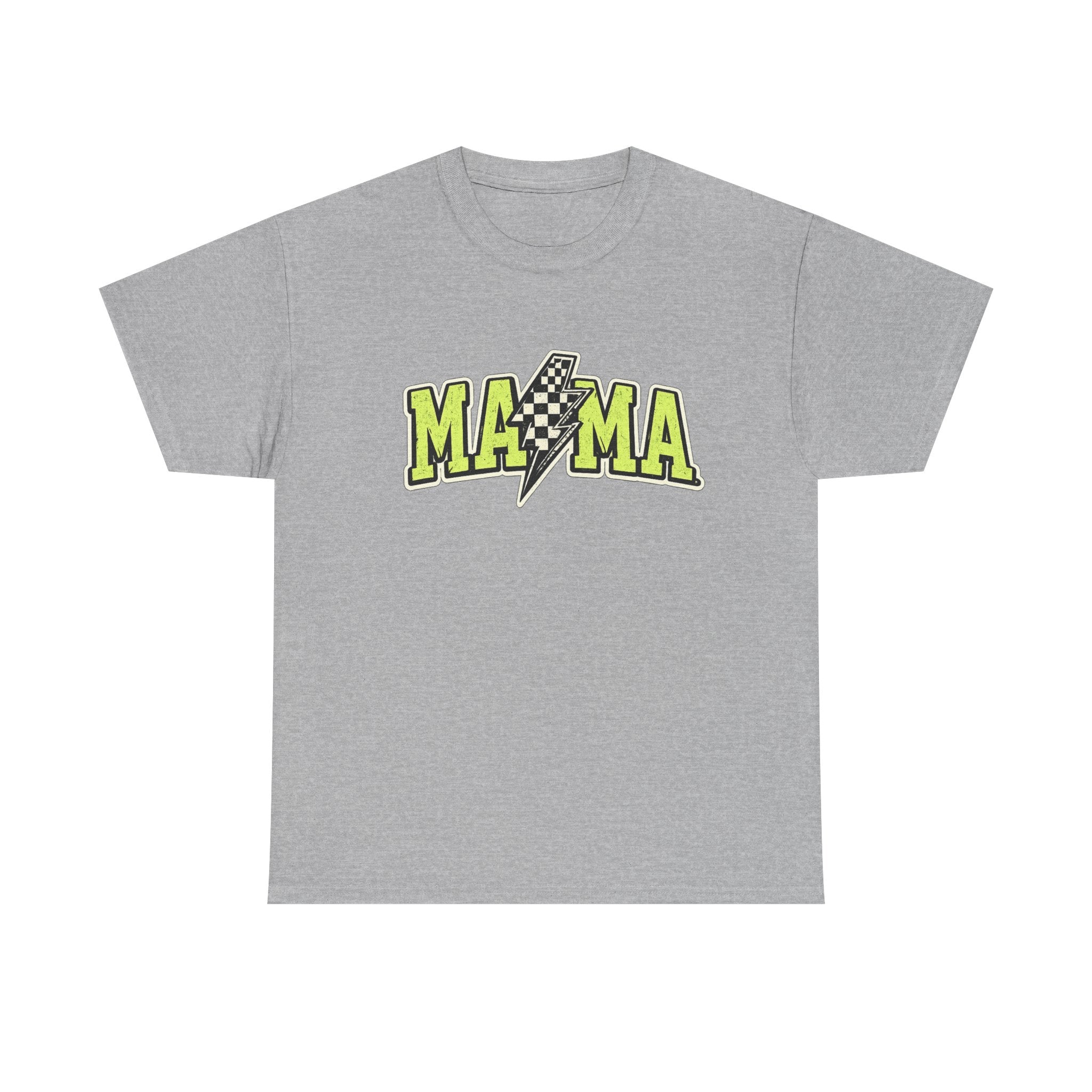 Mama Lightning Bolt Tee – Bold Neon Racing Mom T-Shirt