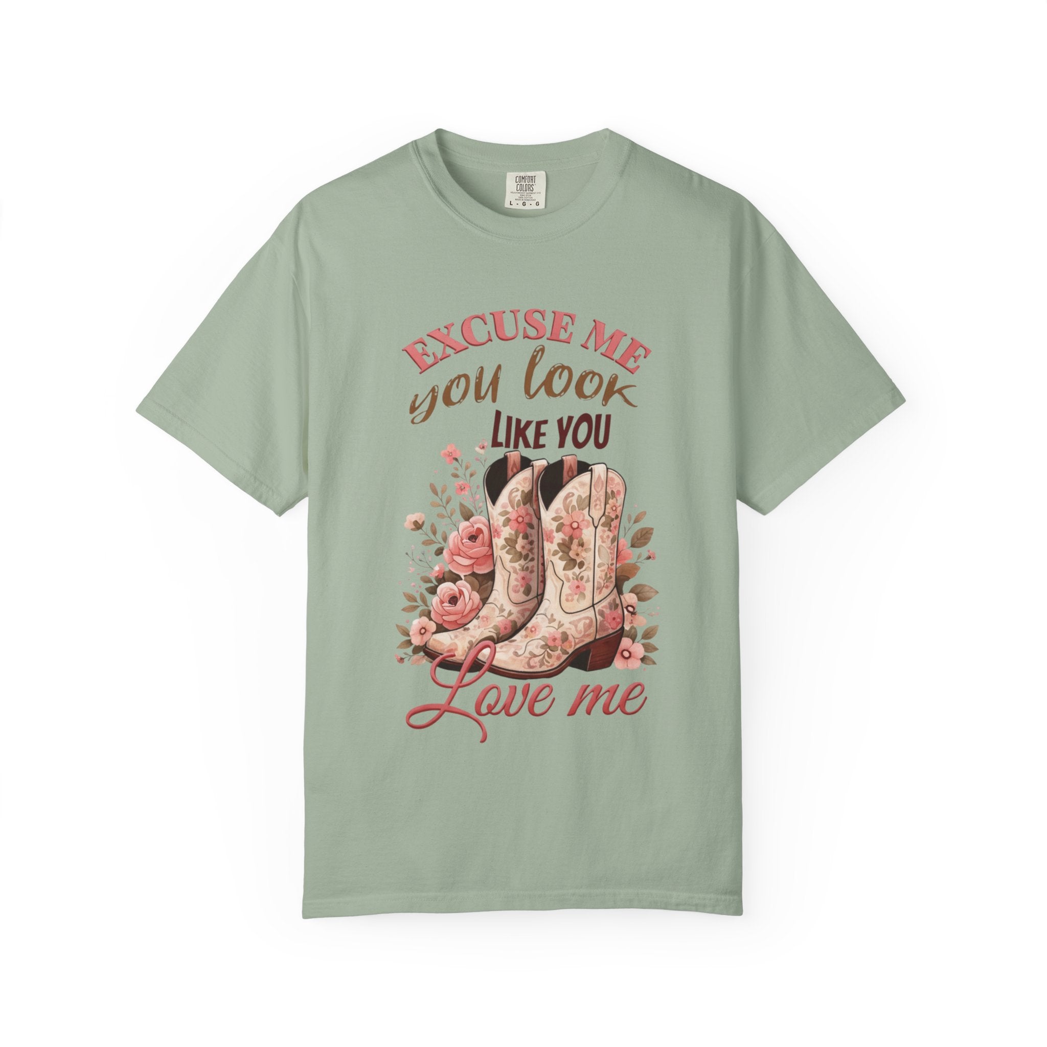 Excuse Me You Look Like You Love Me T-Shirt — Floral Cowboy Boots Graphic Tee