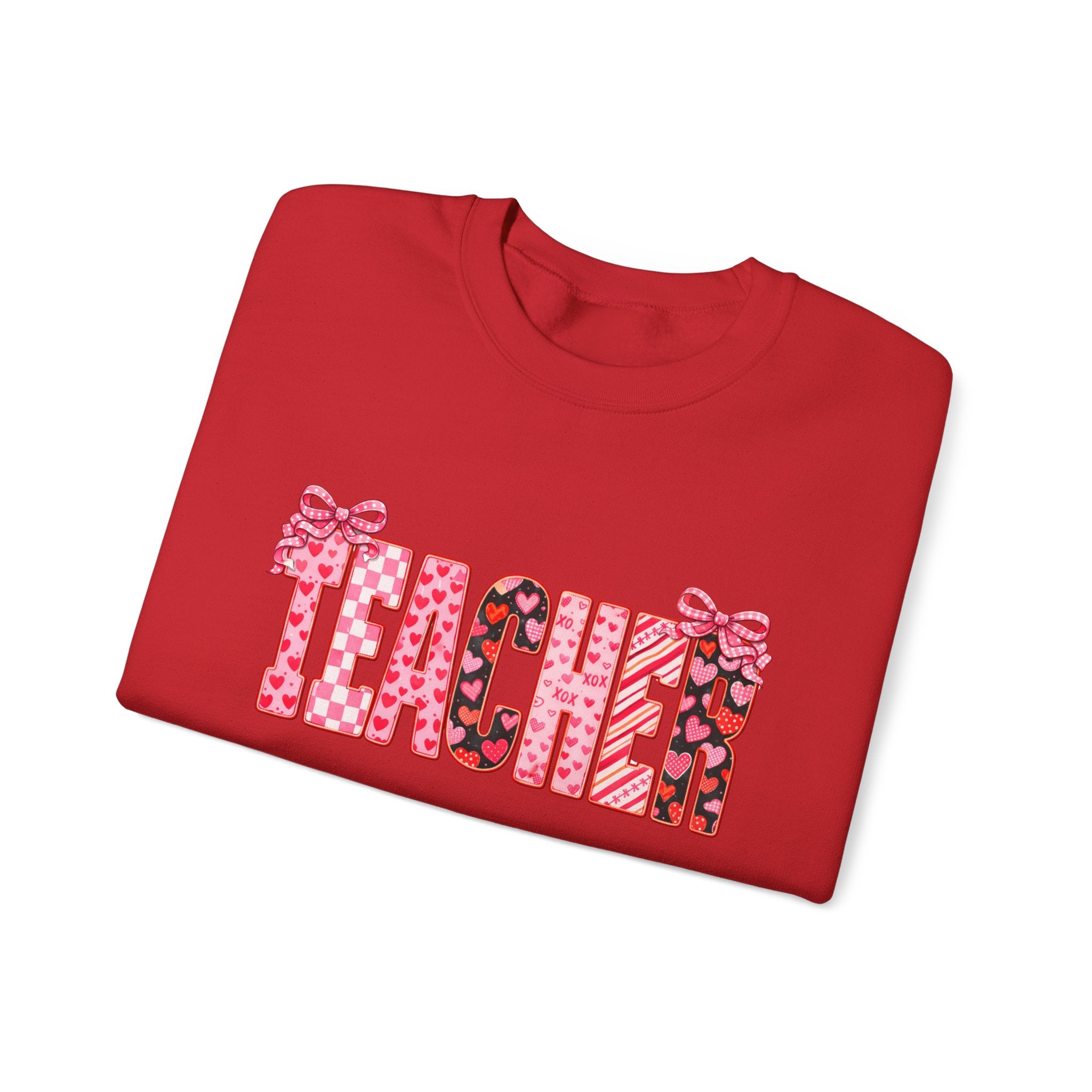 Teacher Leopard Heart Crewneck Sweatshirt