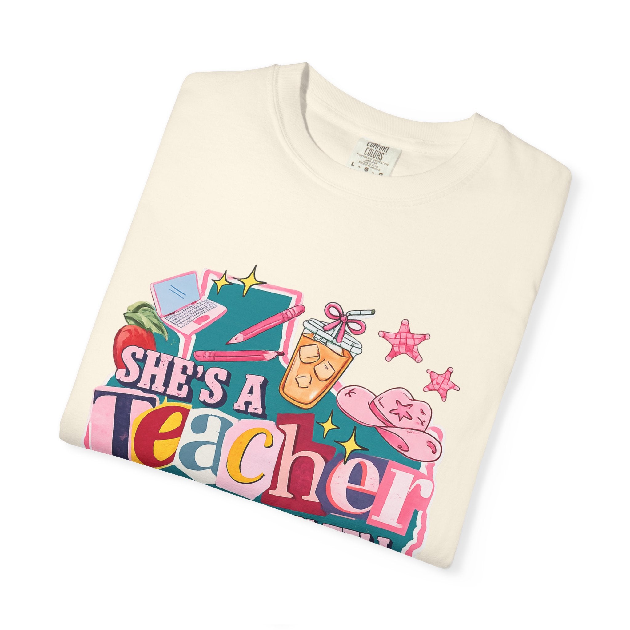 She's A Teacher I Can Tell T-Shirt — Cute Colorful Teacher Gift Tee