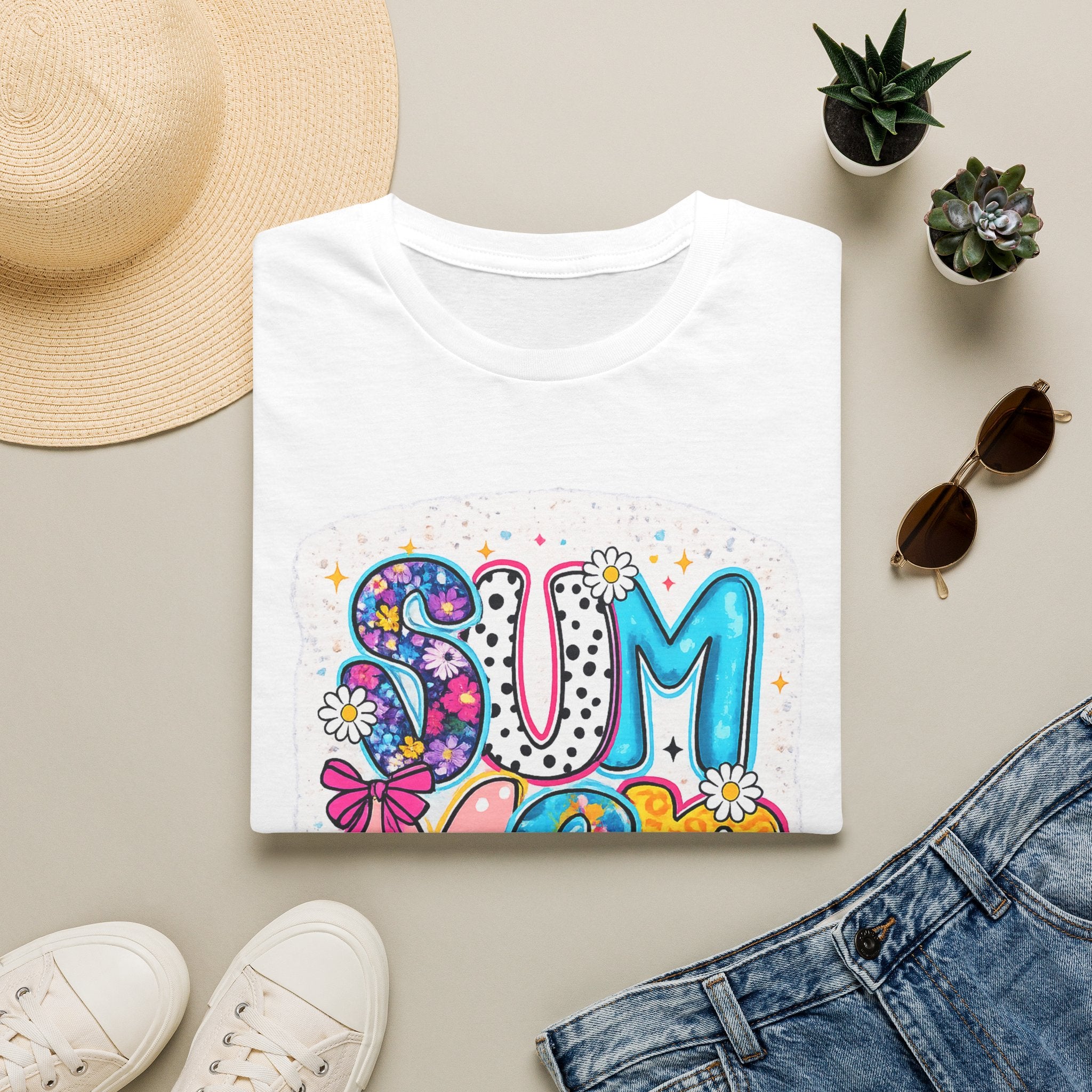 Summer Vibes T-Shirt — Colorful Floral Retro Graphic