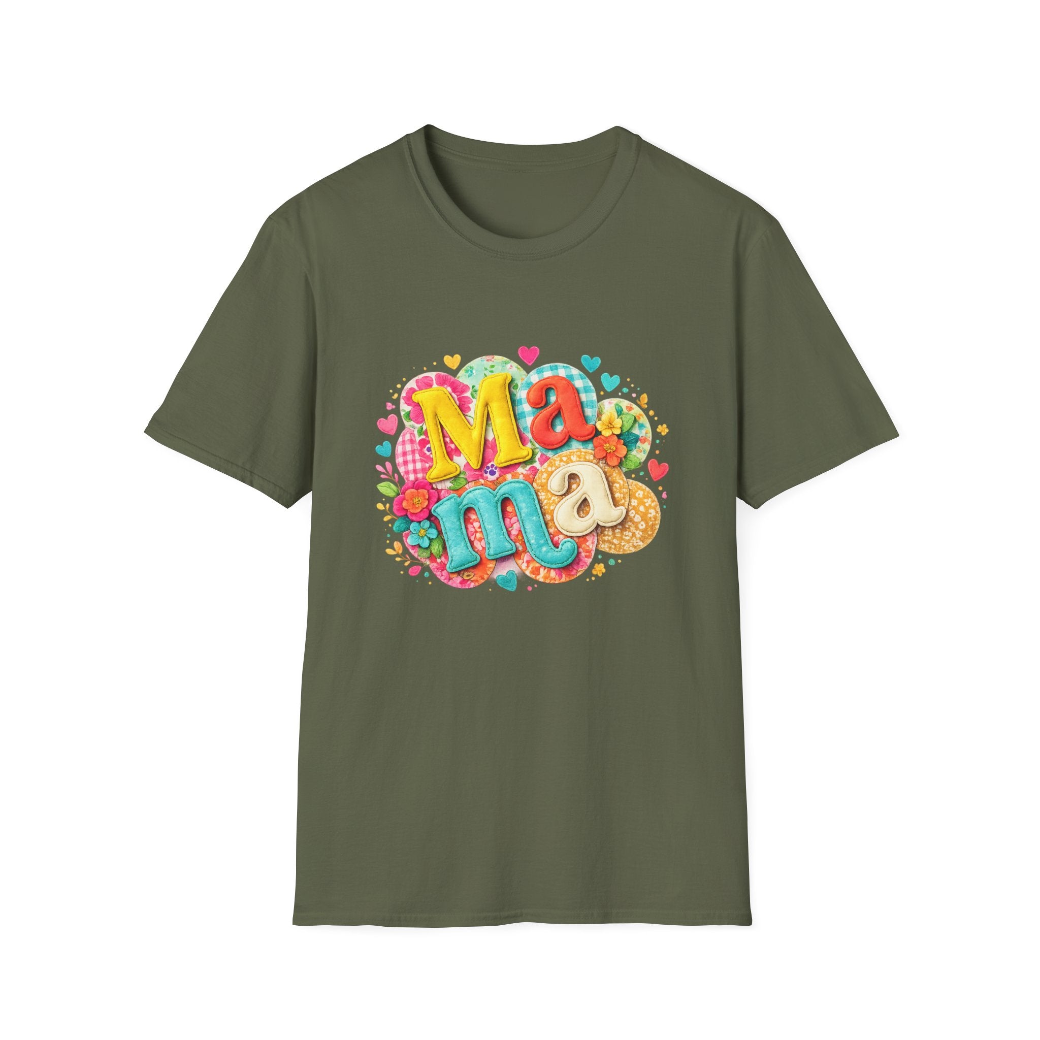 Mama Floral Graphic T‑Shirt — Colorful Heart & Flower Mother's Day Tee