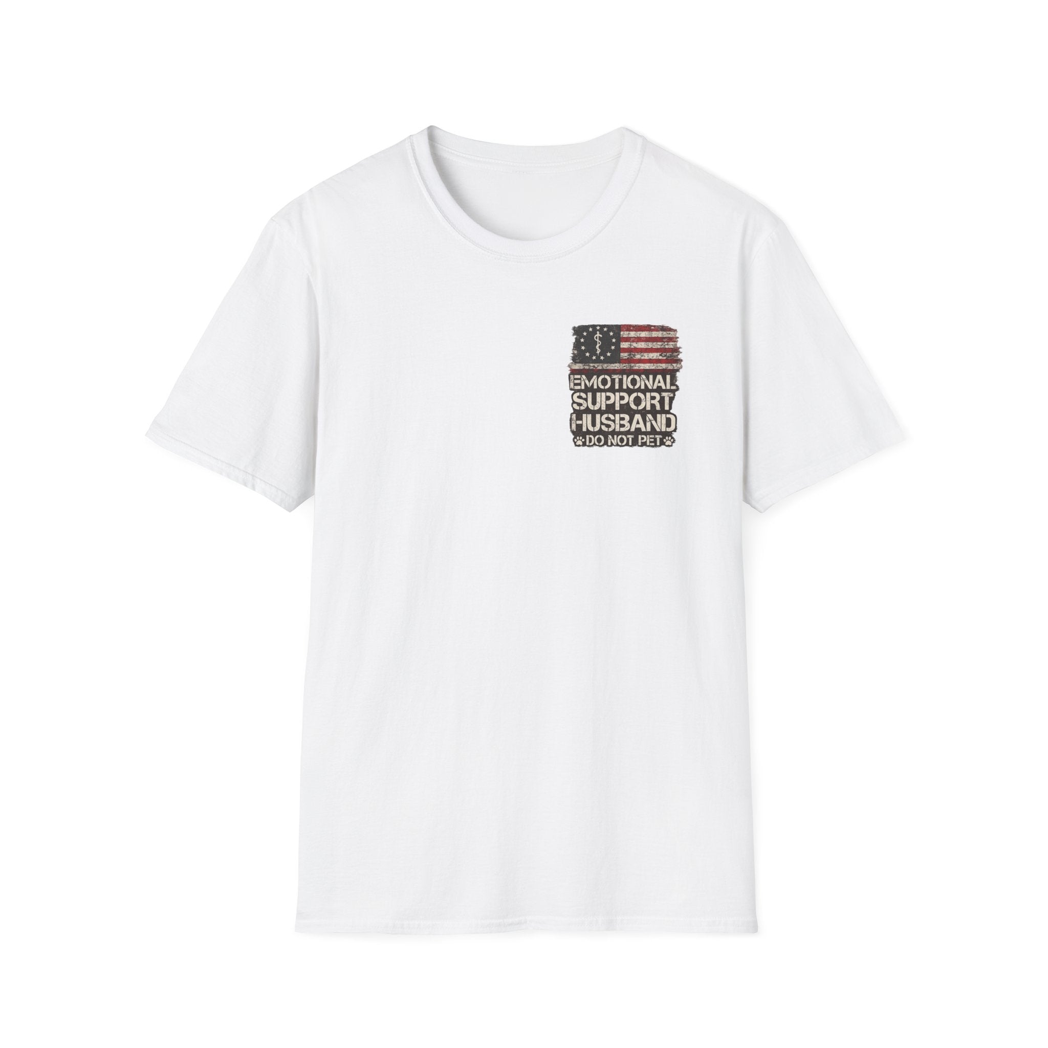 Emotional Support Husband T-Shirt — Patriotic "Do Not Pet" Graphic Tee