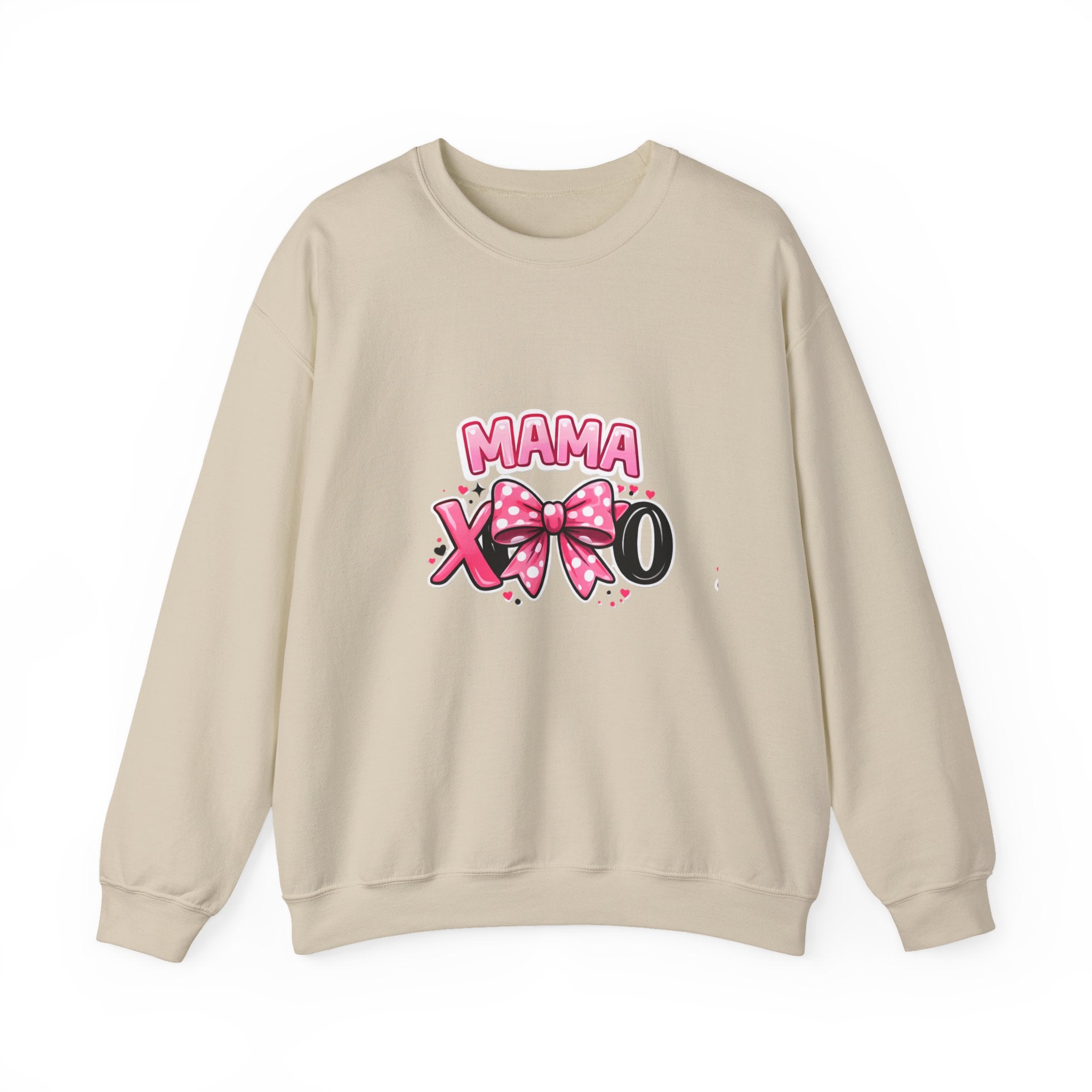Mama XOXO Crewneck Sweatshirt – Cute Pink Bow Mother's Day Sweatshirt
