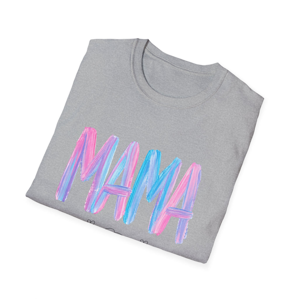 Mama Brushstroke T‑Shirt — Pastel Watercolor Mom Tee for Mother’s Day