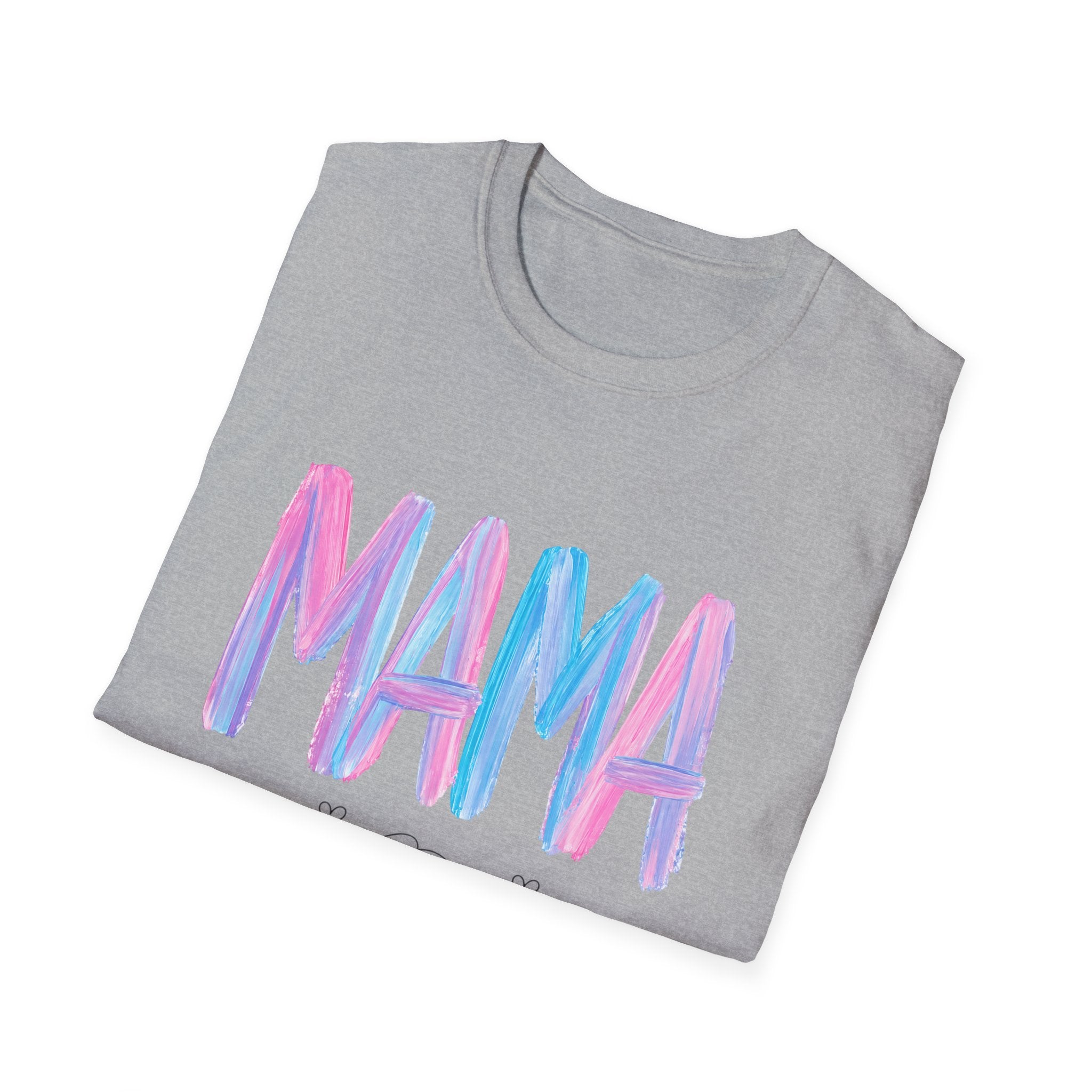 Mama Brushstroke T‑Shirt — Pastel Watercolor Mom Tee for Mother’s Day