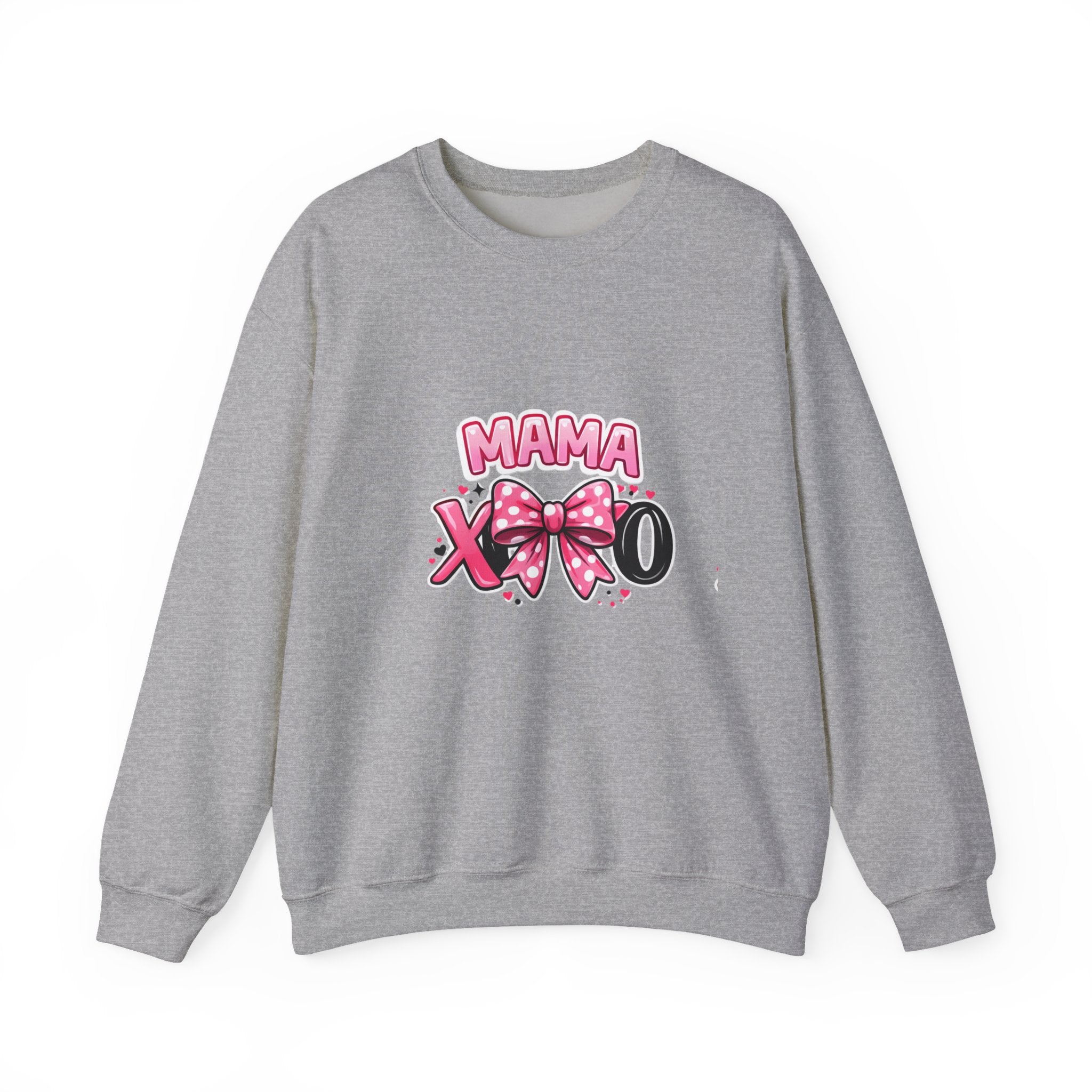 Mama XOXO Crewneck Sweatshirt – Cute Pink Bow Mother's Day Sweatshirt
